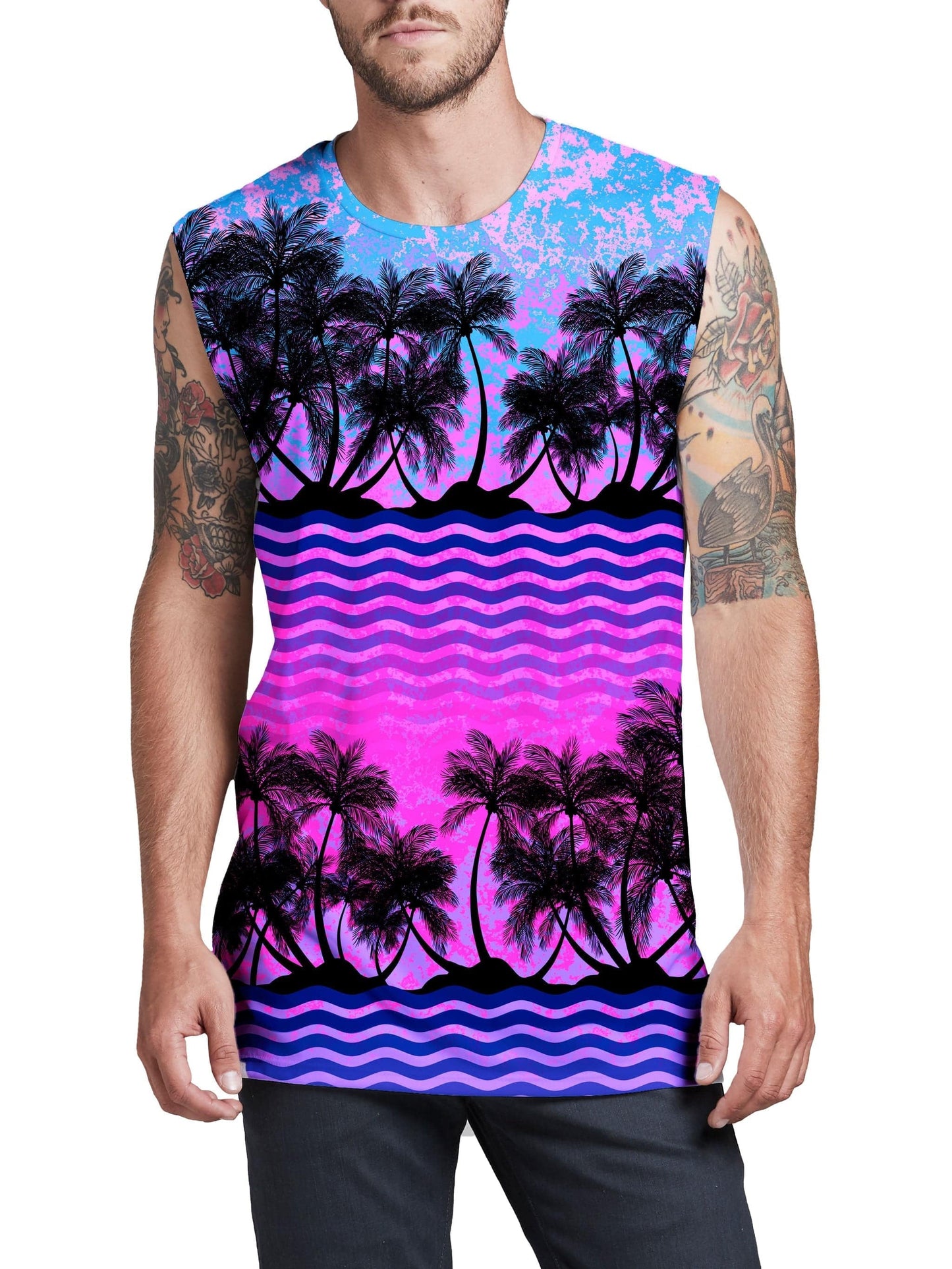 Paradise Palm Trees Men's Muscle Tank, Sartoris Art, | iEDM