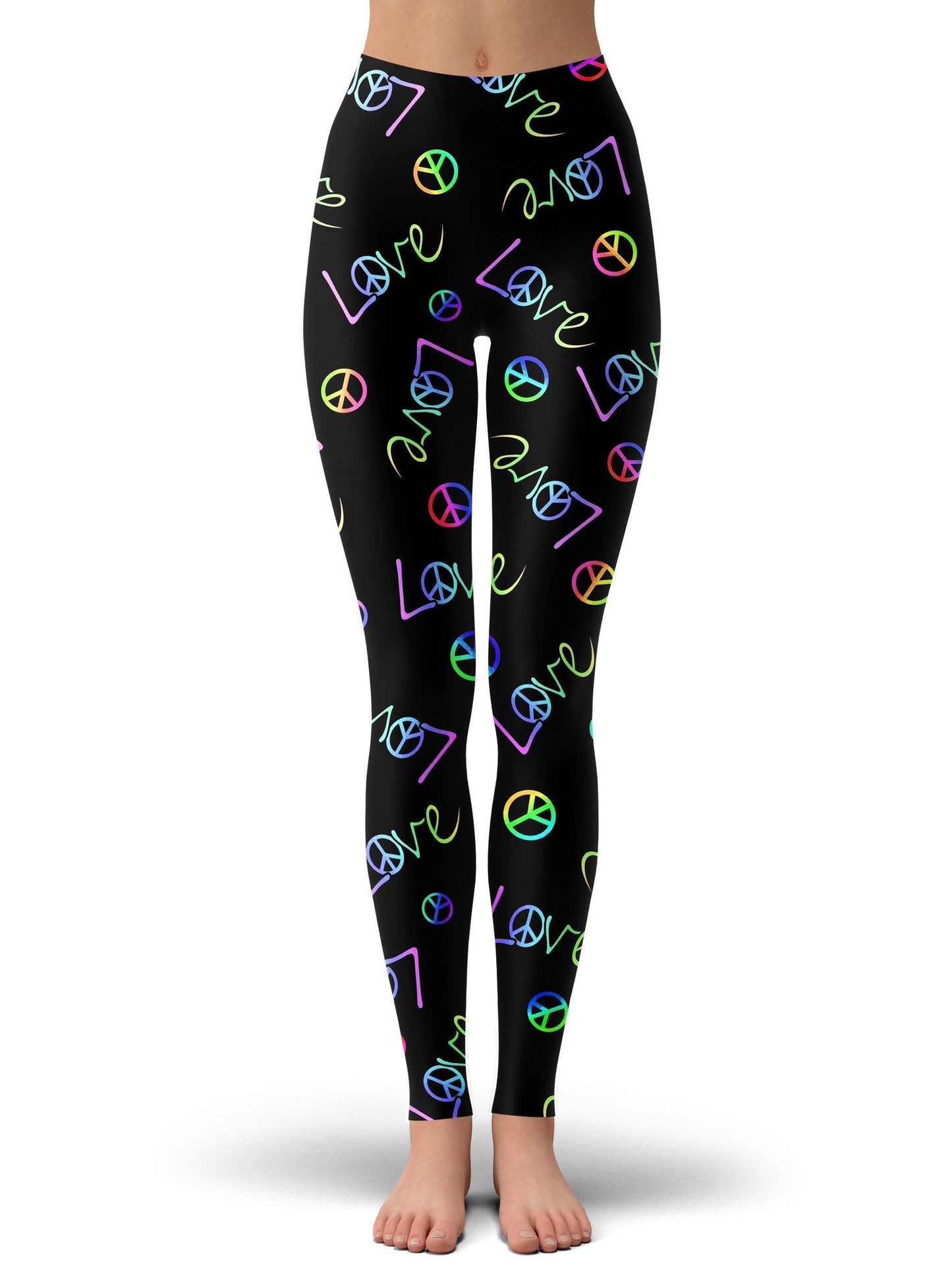 Peace and Love Crop Top and Leggings Combo, Sartoris Art, | iEDM
