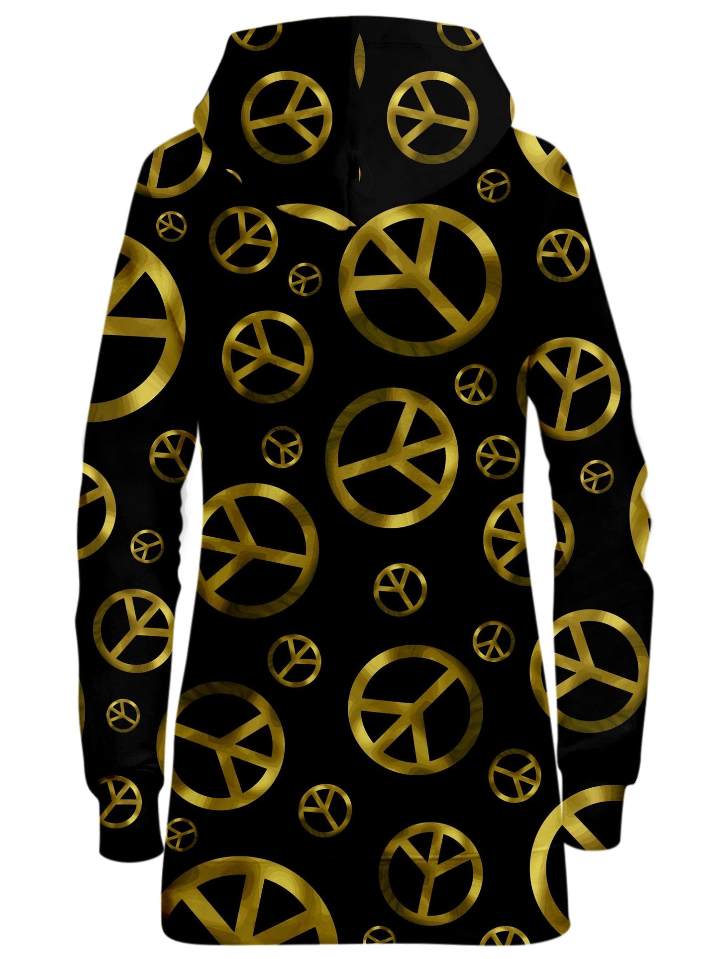 Peace Sign Gold Hoodie Dress, Sartoris Art, | iEDM