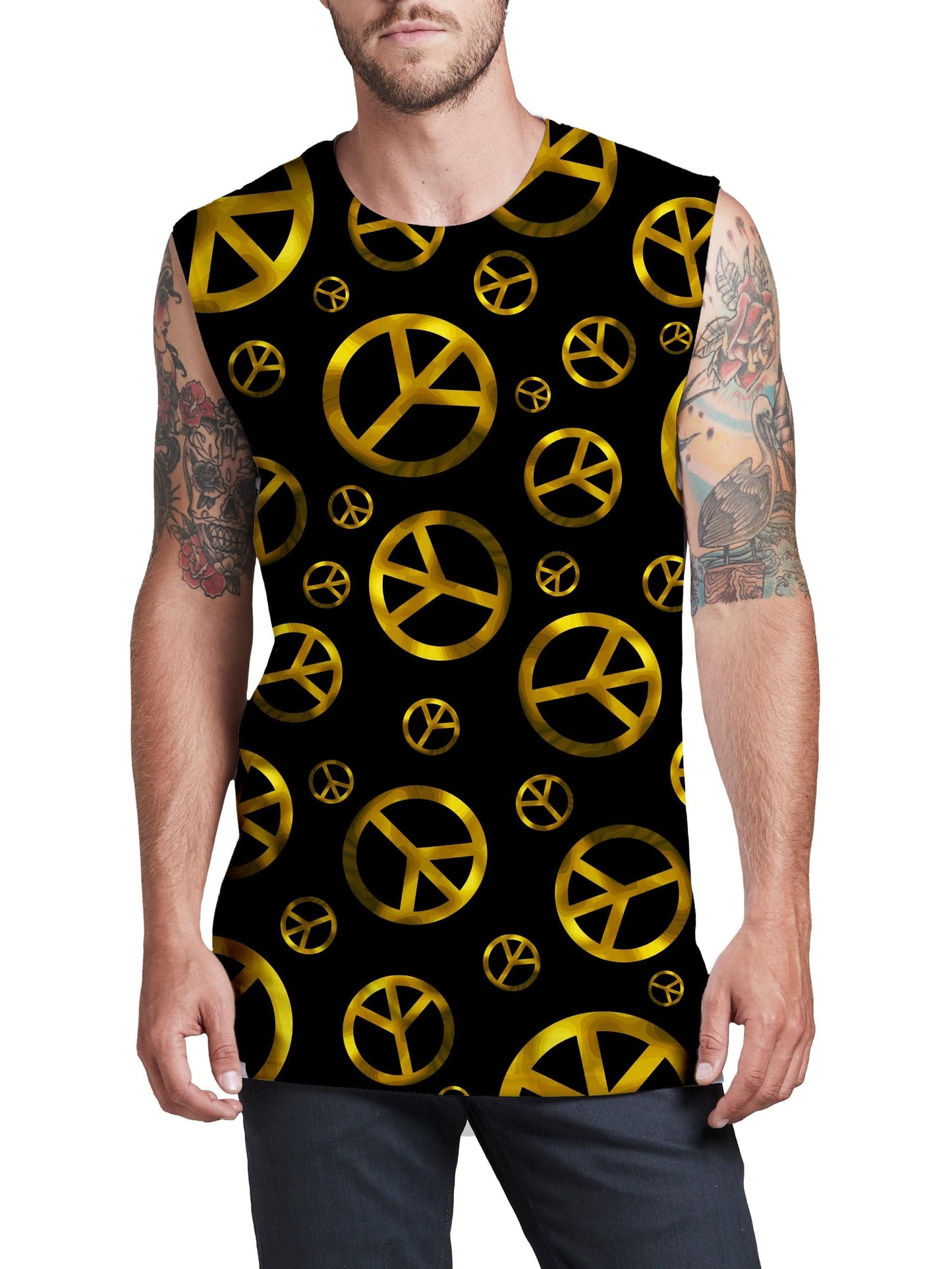 Peace Sign Gold Men's Muscle Tank, Sartoris Art, | iEDM