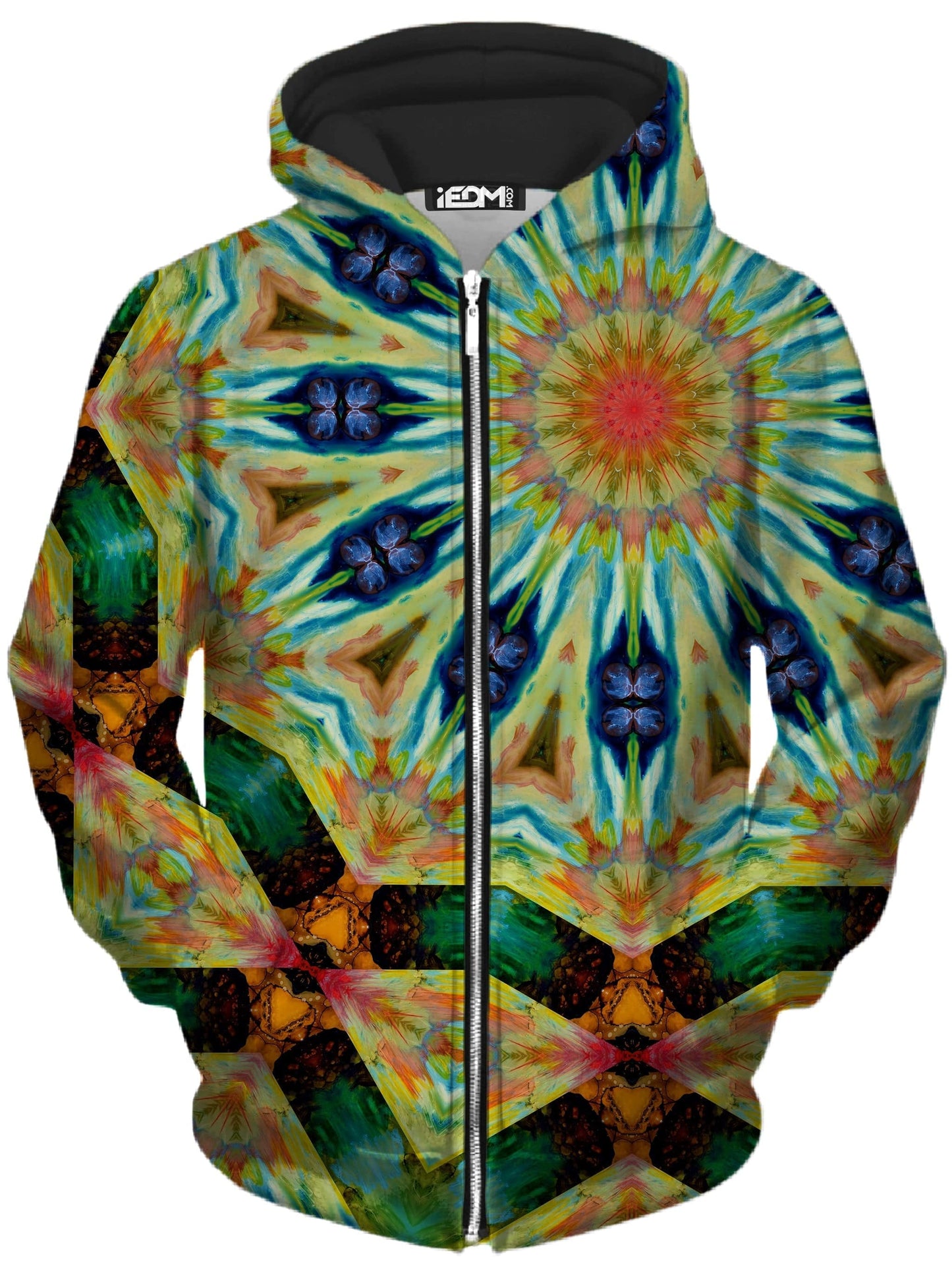 Peacock Spin Unisex Zip-Up Hoodie, Sartoris Art, | iEDM