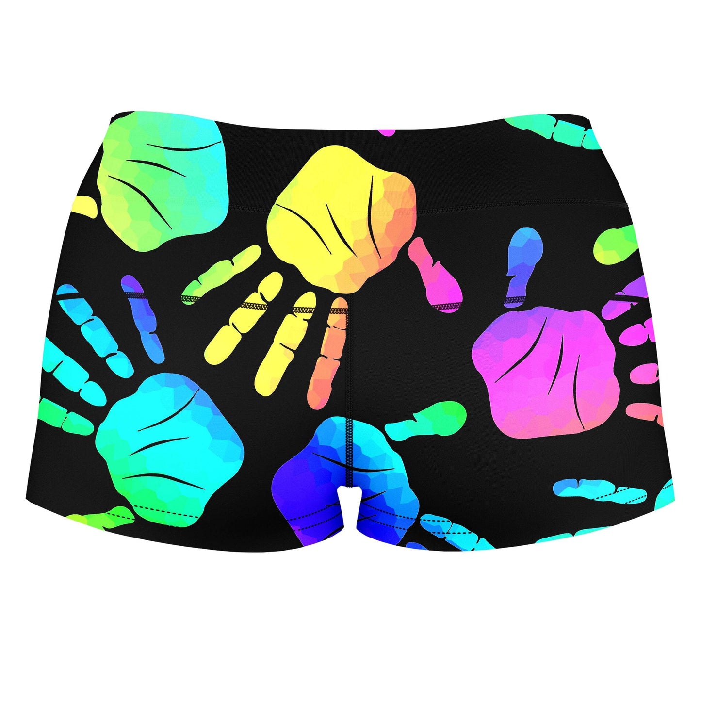 Rave Hands High-Waisted Women's Shorts, Sartoris Art, | iEDM