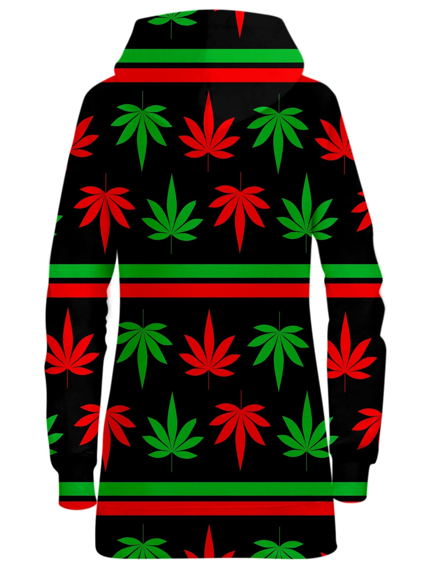 Red And Green Festive Bud Hoodie Dress, Sartoris Art, | iEDM