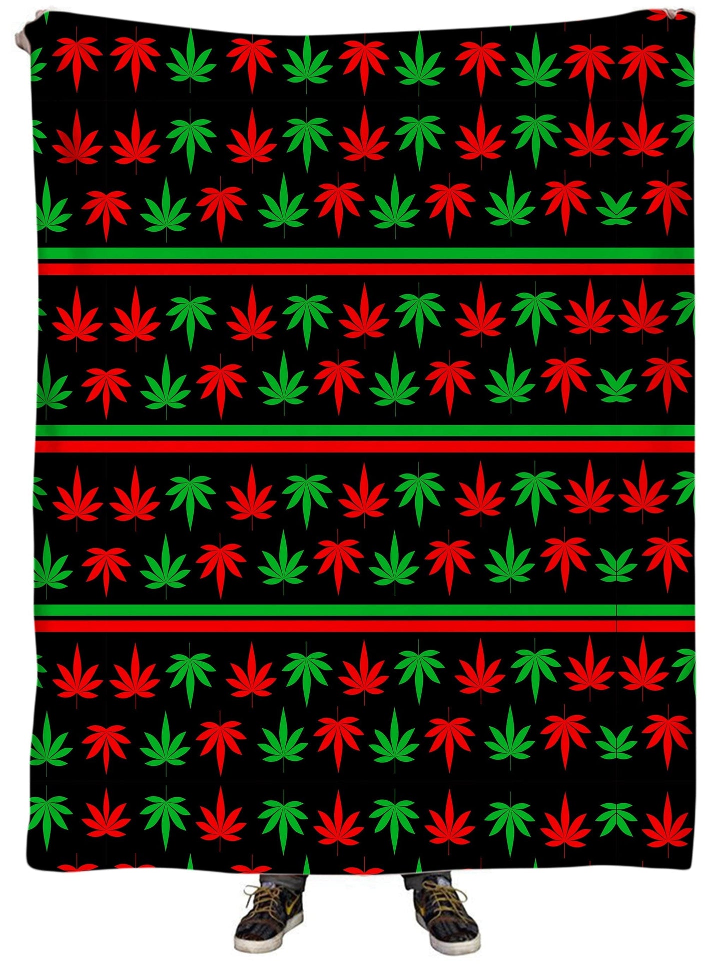Red And Green Festive Bud Plush Blanket, Sartoris Art, | iEDM