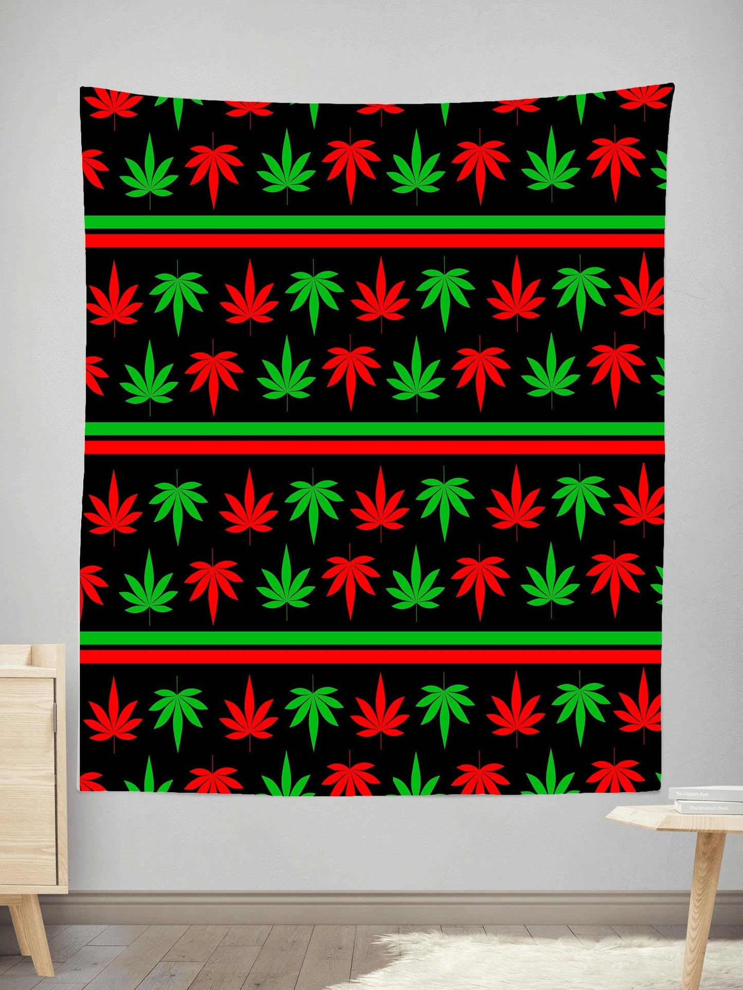 Red And Green Festive Bud Tapestry, Sartoris Art, | iEDM