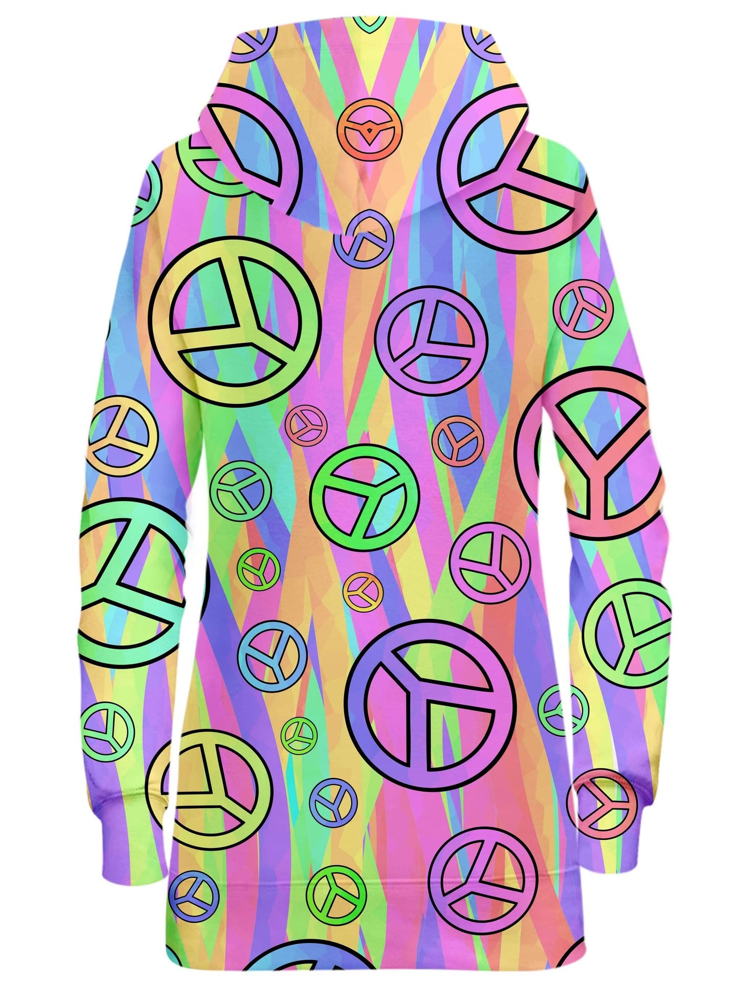 Retro Peace Symbol Hoodie Dress, Sartoris Art, | iEDM