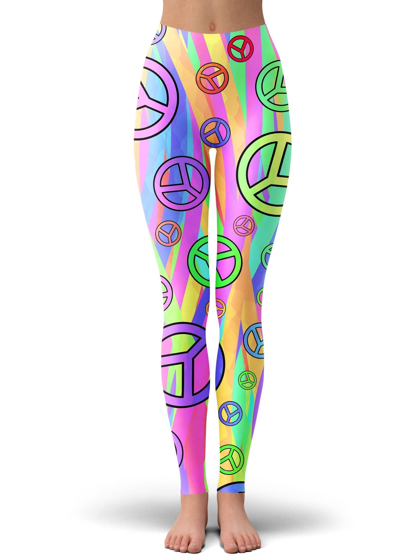 Retro Peace Symbol Hoodie Dress and Leggings Combo, Sartoris Art, | iEDM