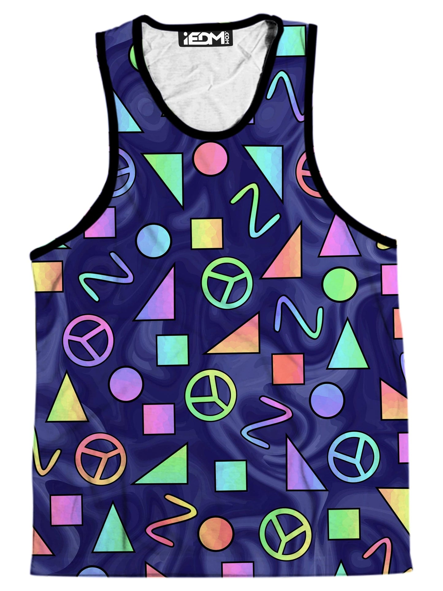 Retro Shapes Peace Symbols Blue Men's Tank, Sartoris Art, | iEDM