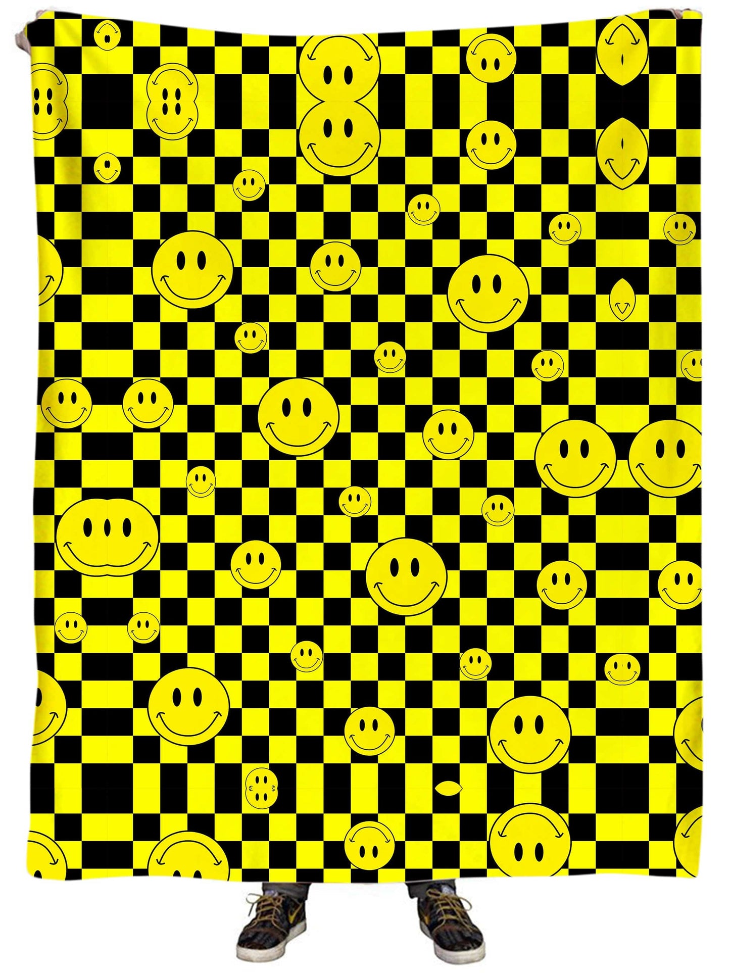 Smile Checkerboard Plush Blanket, Sartoris Art, | iEDM