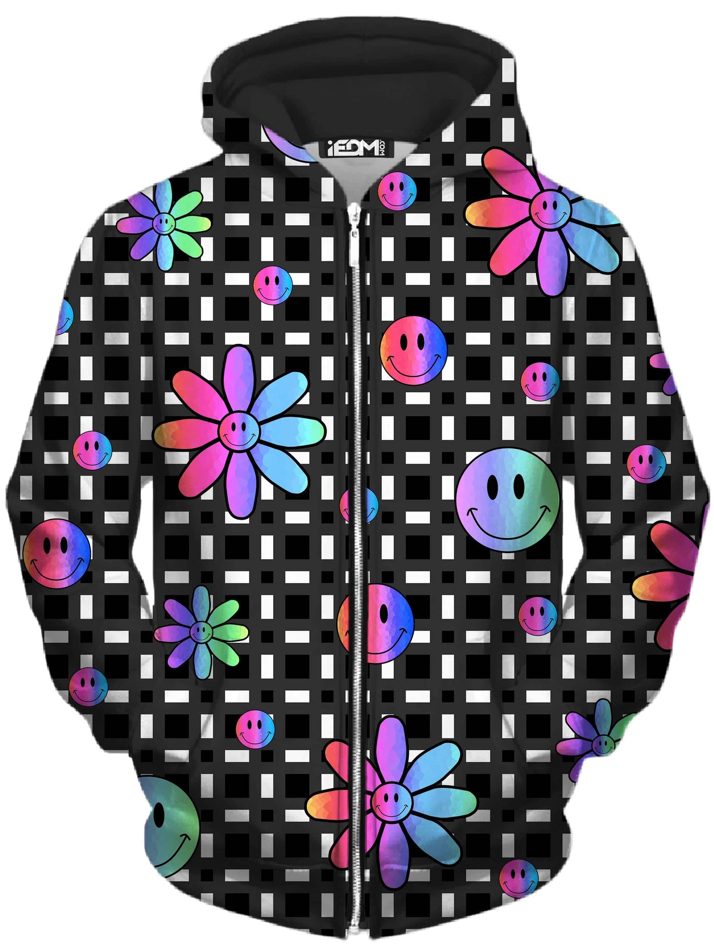 Smiles All Around Unisex Zip-Up Hoodie, Sartoris Art, | iEDM