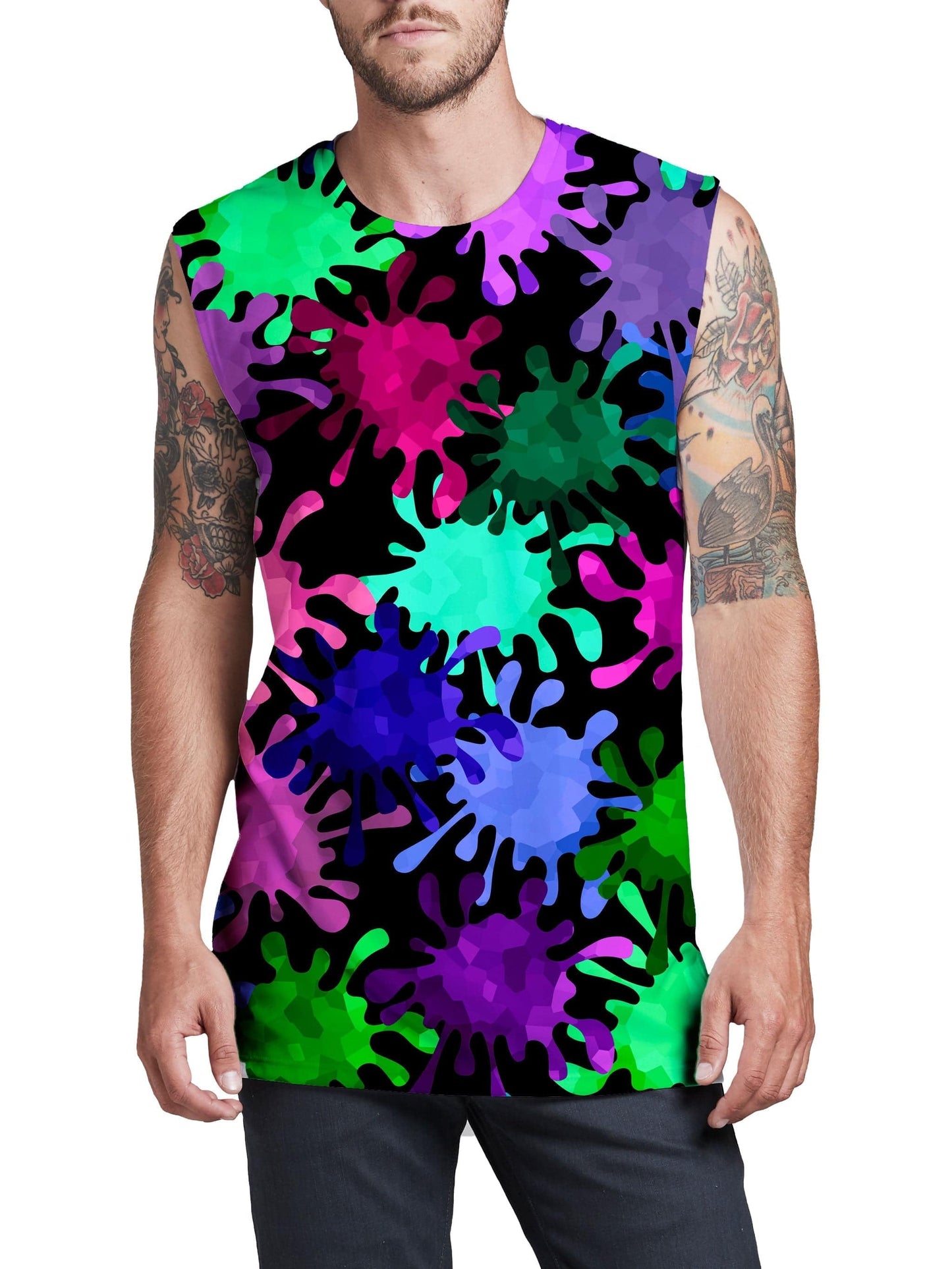 Tripadelic Splatter Men's Muscle Tank, Sartoris Art, | iEDM