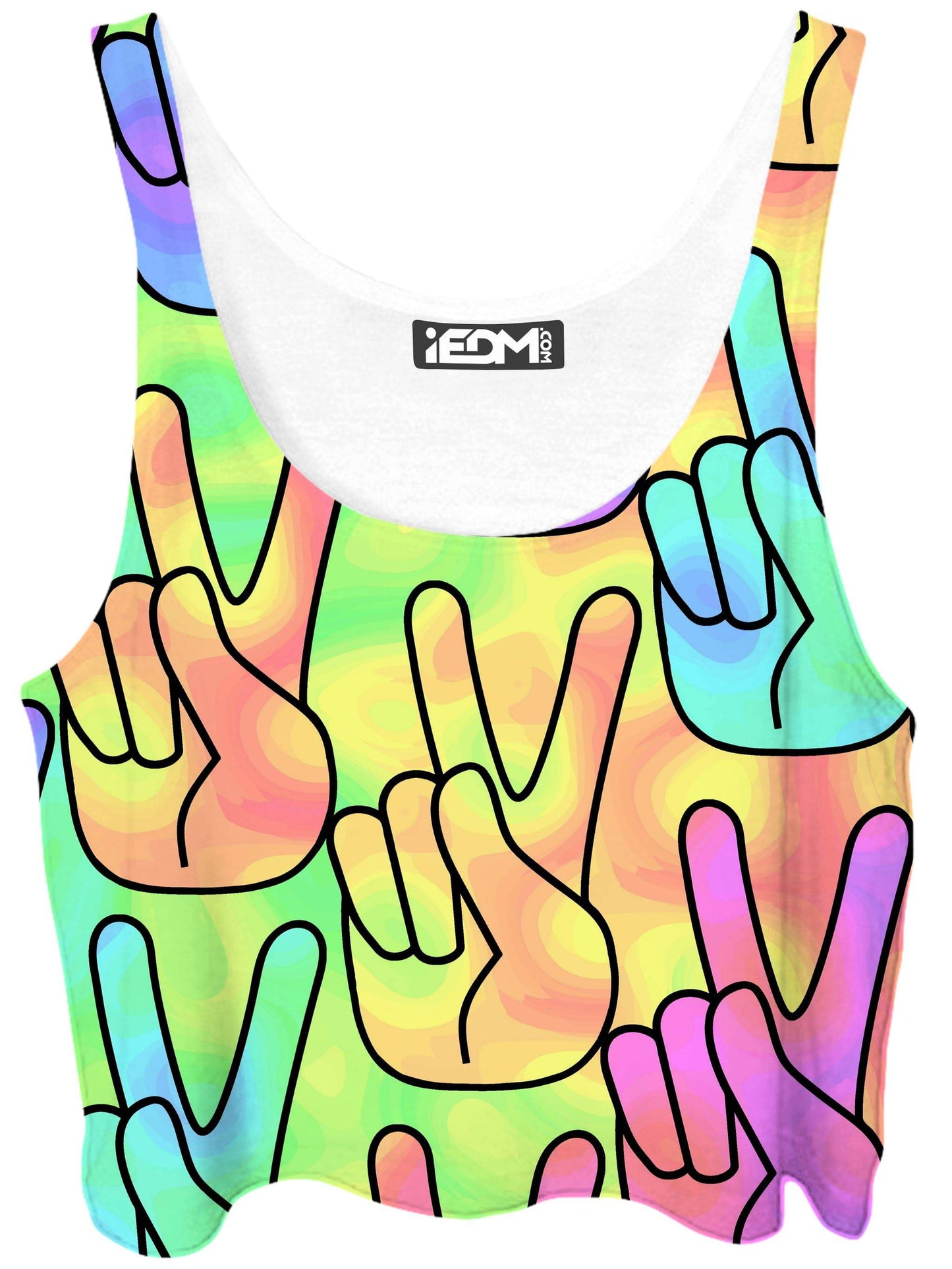 Trippy Peace Signs Crop Top, Sartoris Art, | iEDM