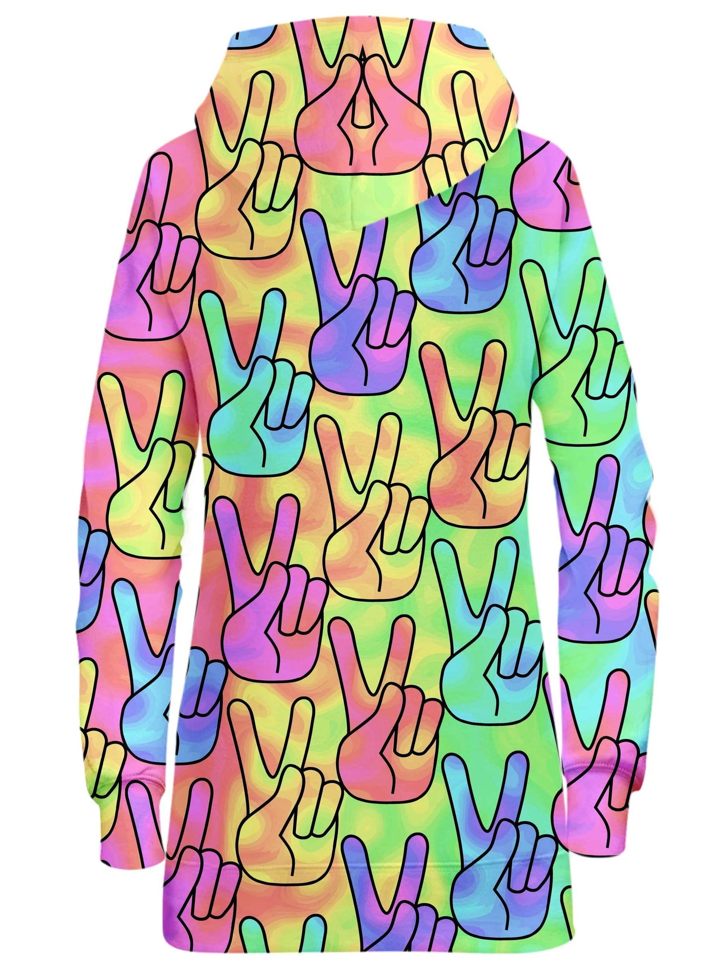 Trippy Peace Signs Hoodie Dress, Sartoris Art, | iEDM