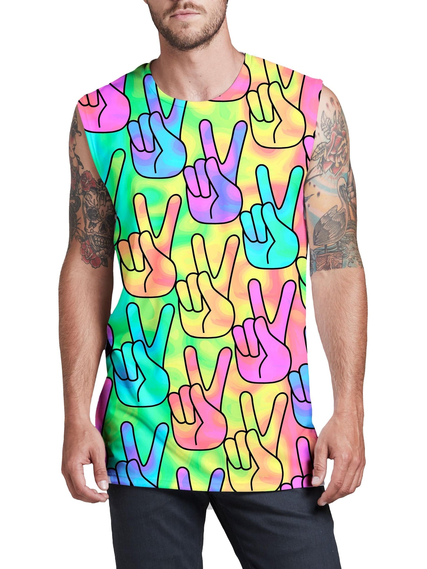 Trippy Peace Signs Men's Muscle Tank, Sartoris Art, | iEDM