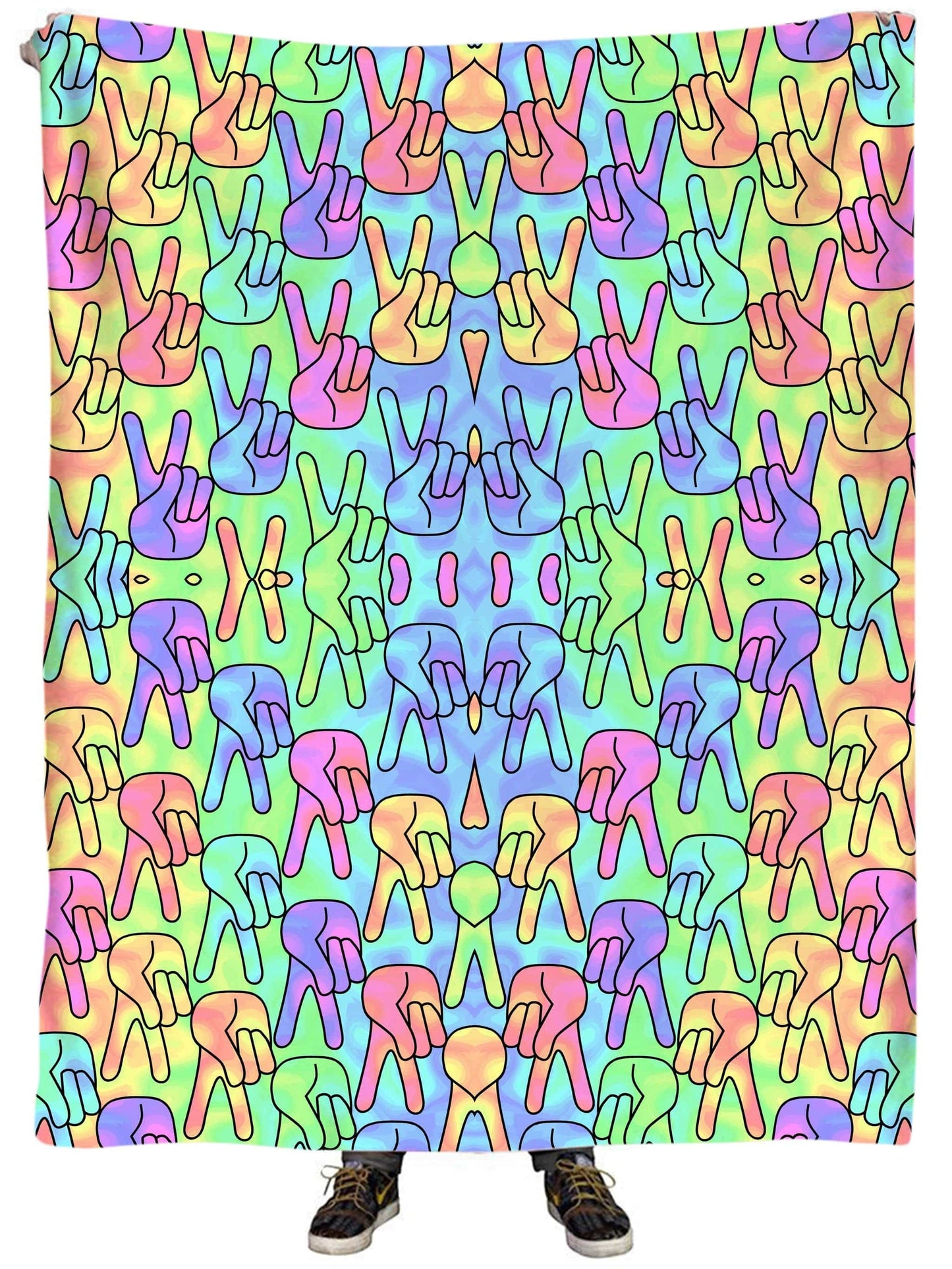 Trippy Peace Signs Plush Blanket, Sartoris Art, | iEDM