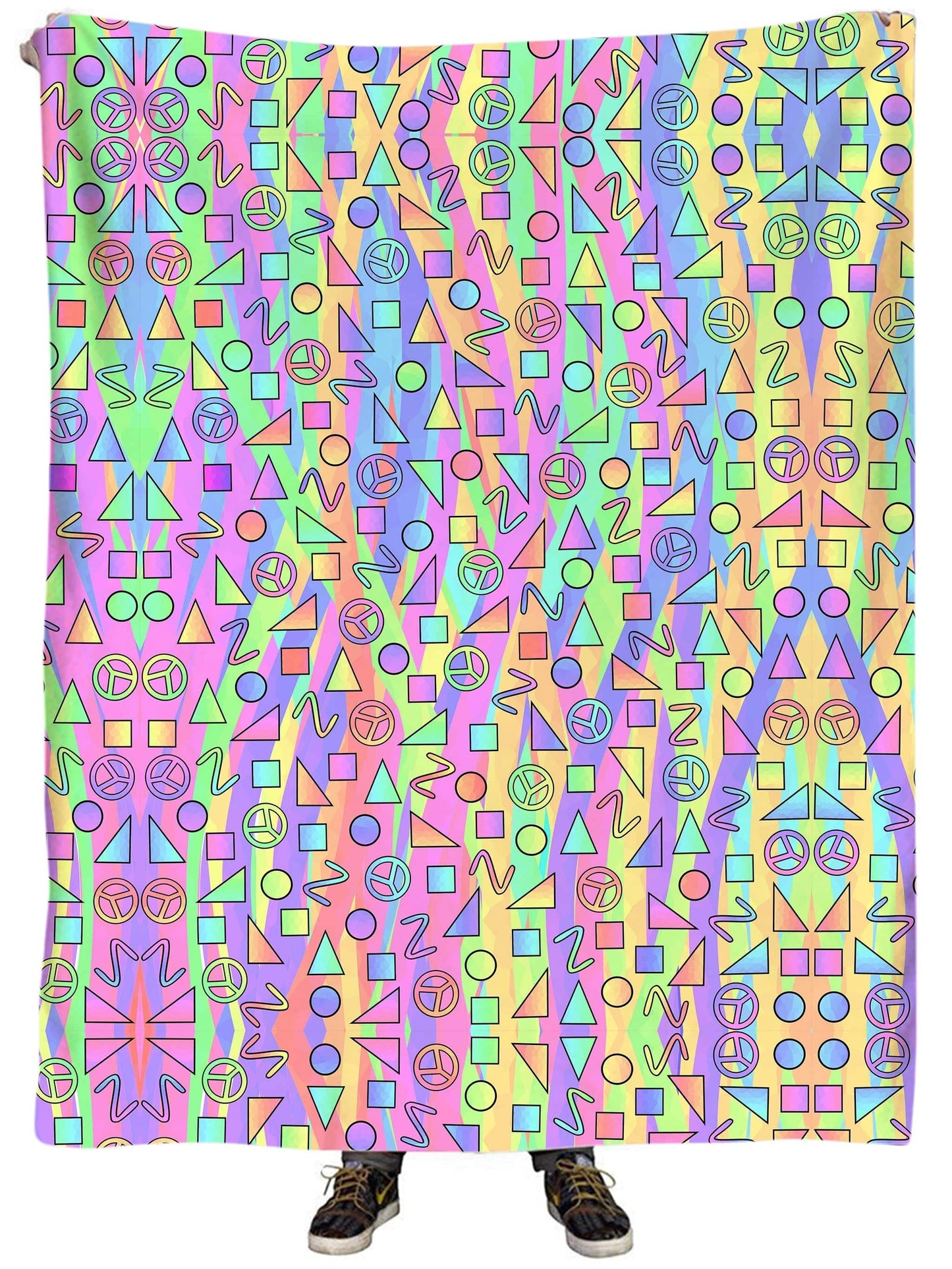 Trippy Retro Peace Signs Plush Blanket, Sartoris Art, | iEDM