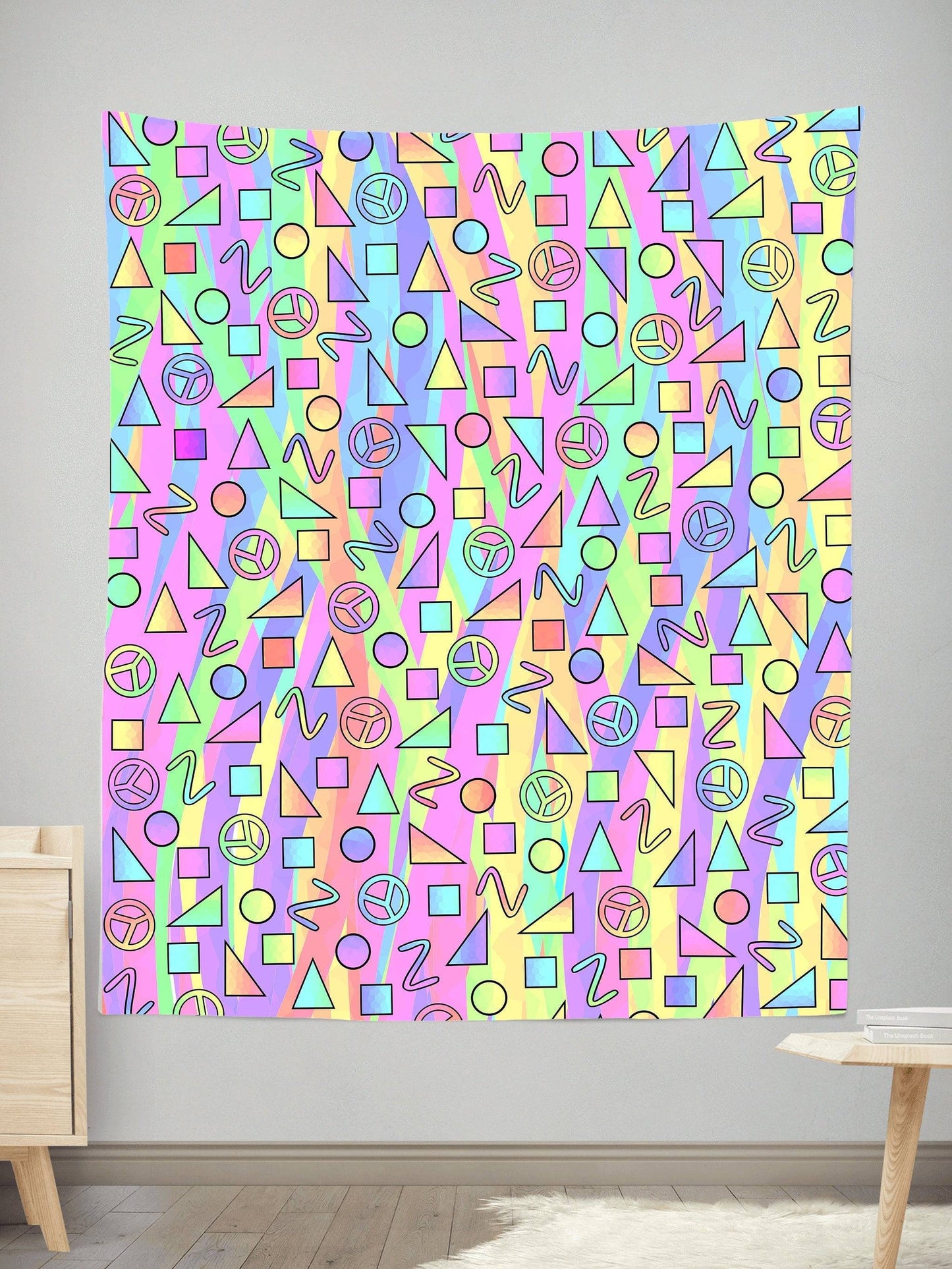Trippy Retro Peace Signs Tapestry, Sartoris Art, | iEDM