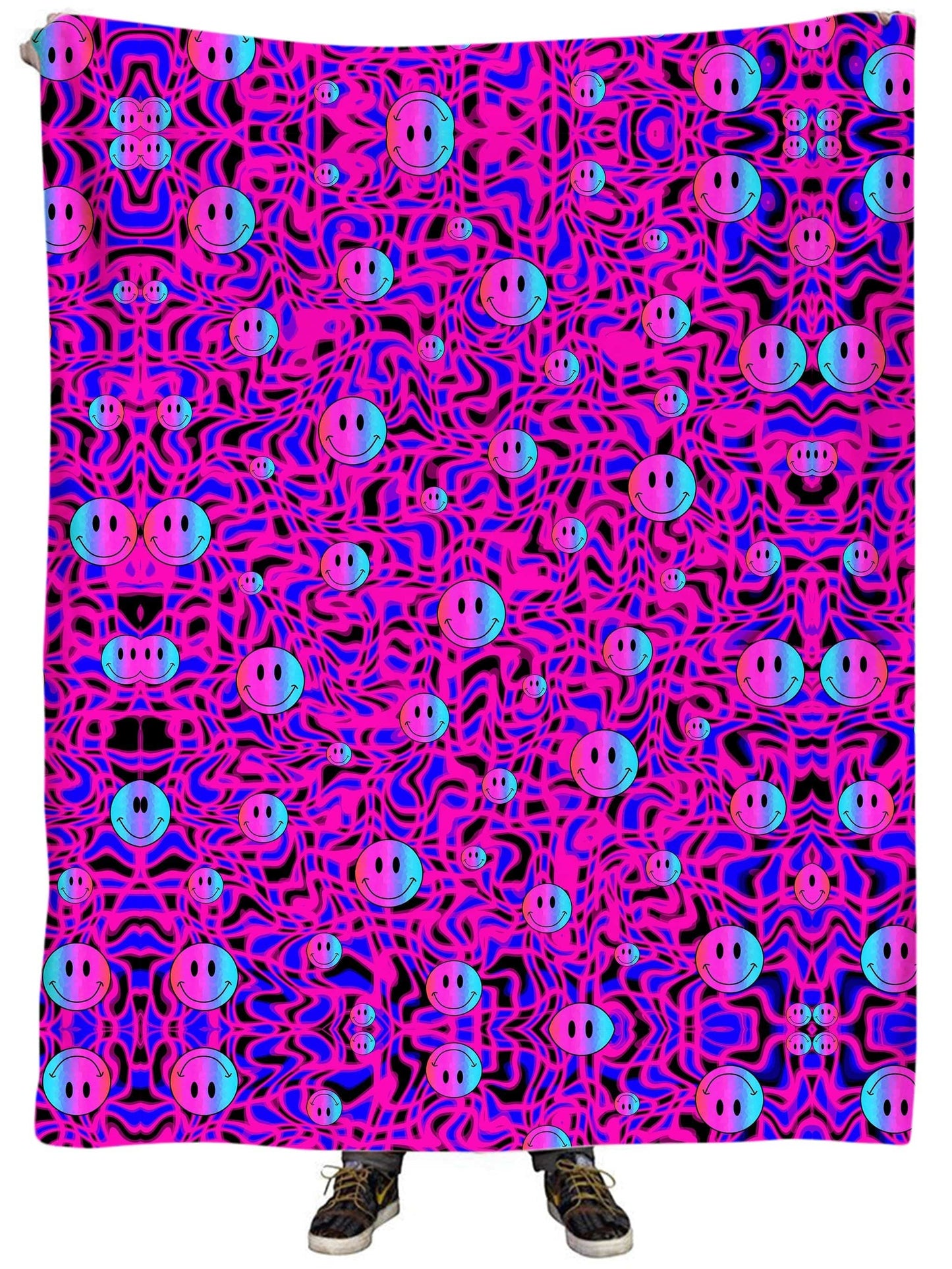 Trippy Smiles Plush Blanket, Sartoris Art, | iEDM