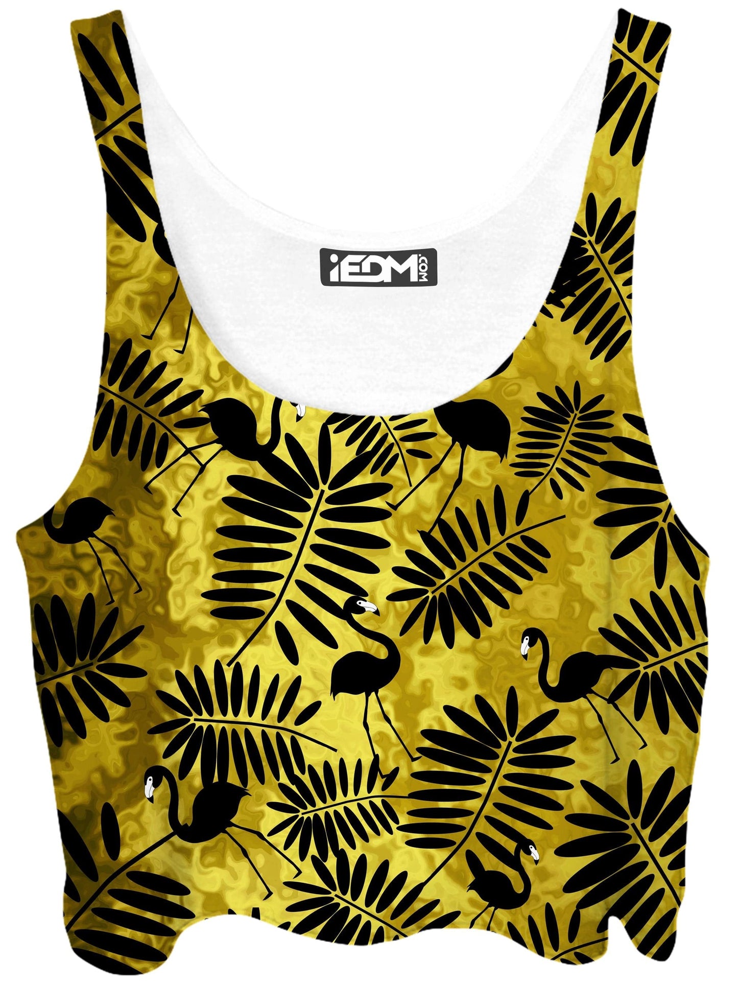 Tropical Black Flamingos Crop Top, Sartoris Art, | iEDM