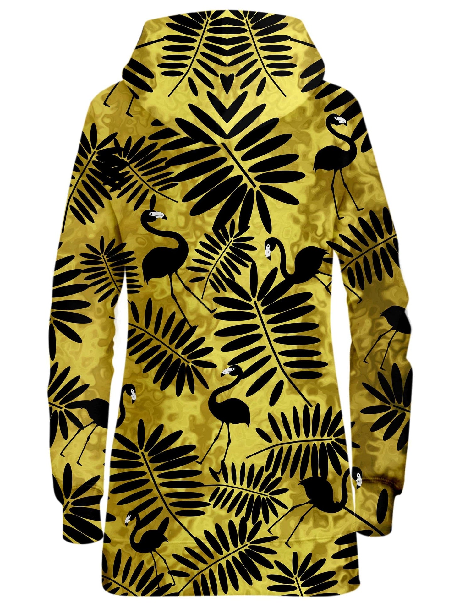 Tropical Black Flamingos Hoodie Dress, Sartoris Art, | iEDM