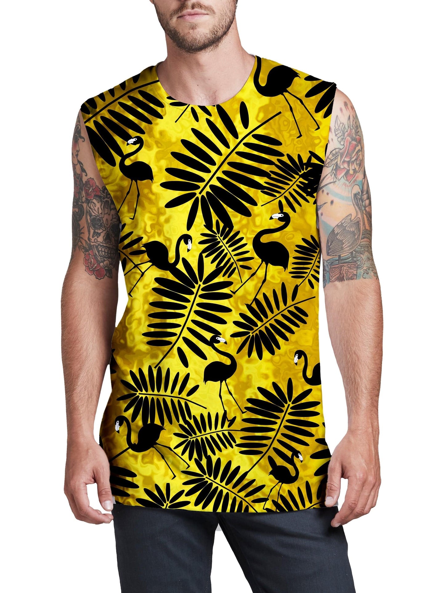 Tropical Black Flamingos Men's Muscle Tank, Sartoris Art, | iEDM
