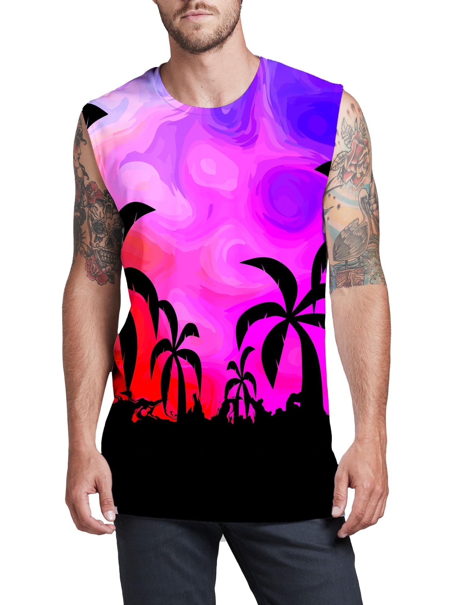 Tropical Twilight Men's Muscle Tank, Sartoris Art, | iEDM