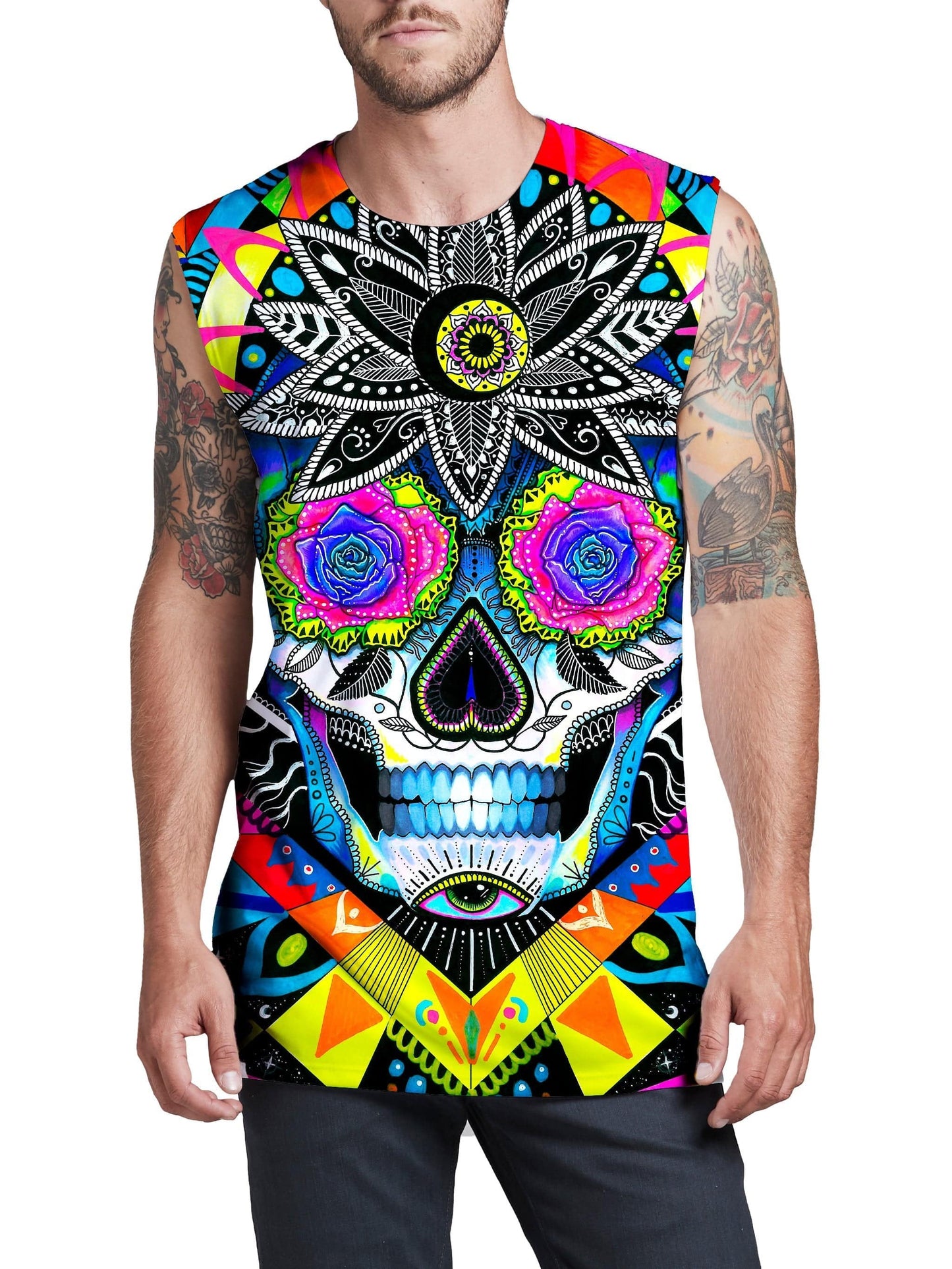 Suger Skull Men's Muscle Tank, Svenja Jodicke, | iEDM