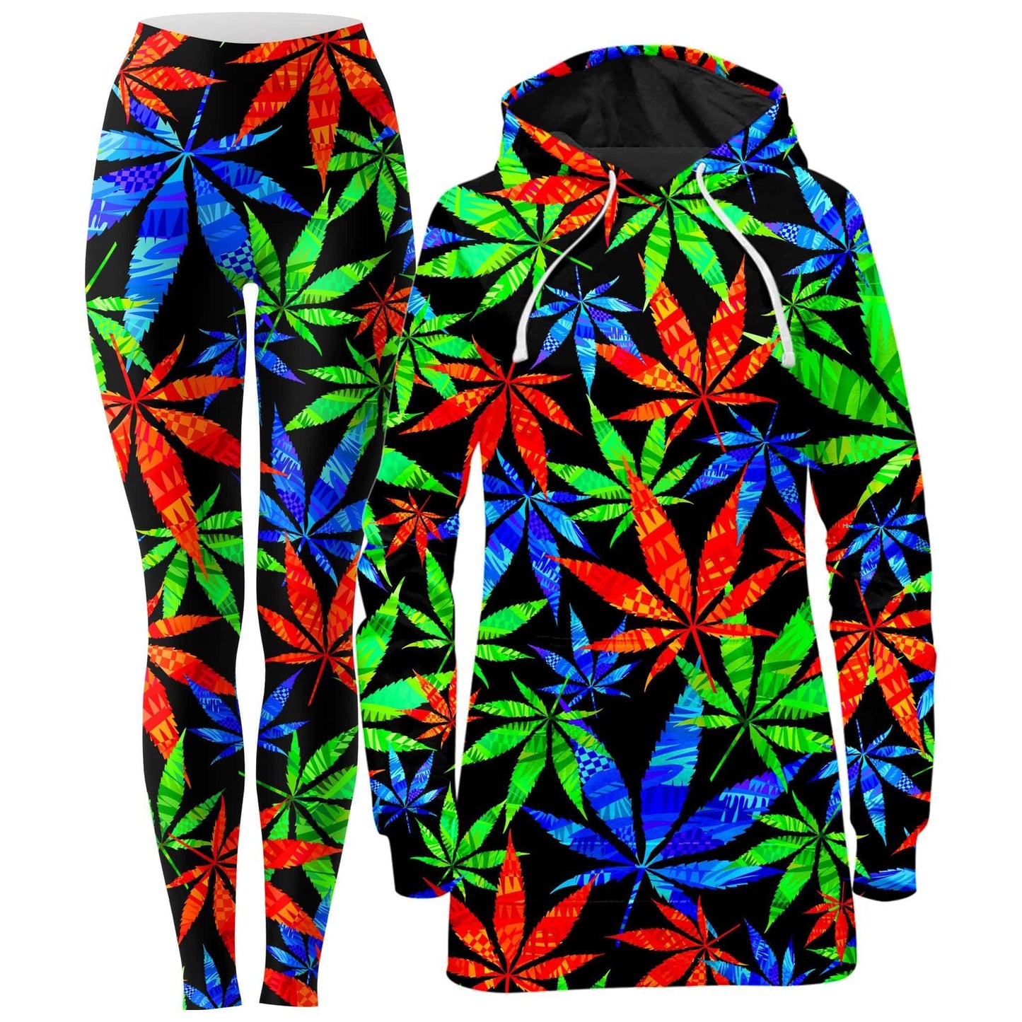 Weed Hoodie Dress and Leggings Combo, Technodrome, | iEDM