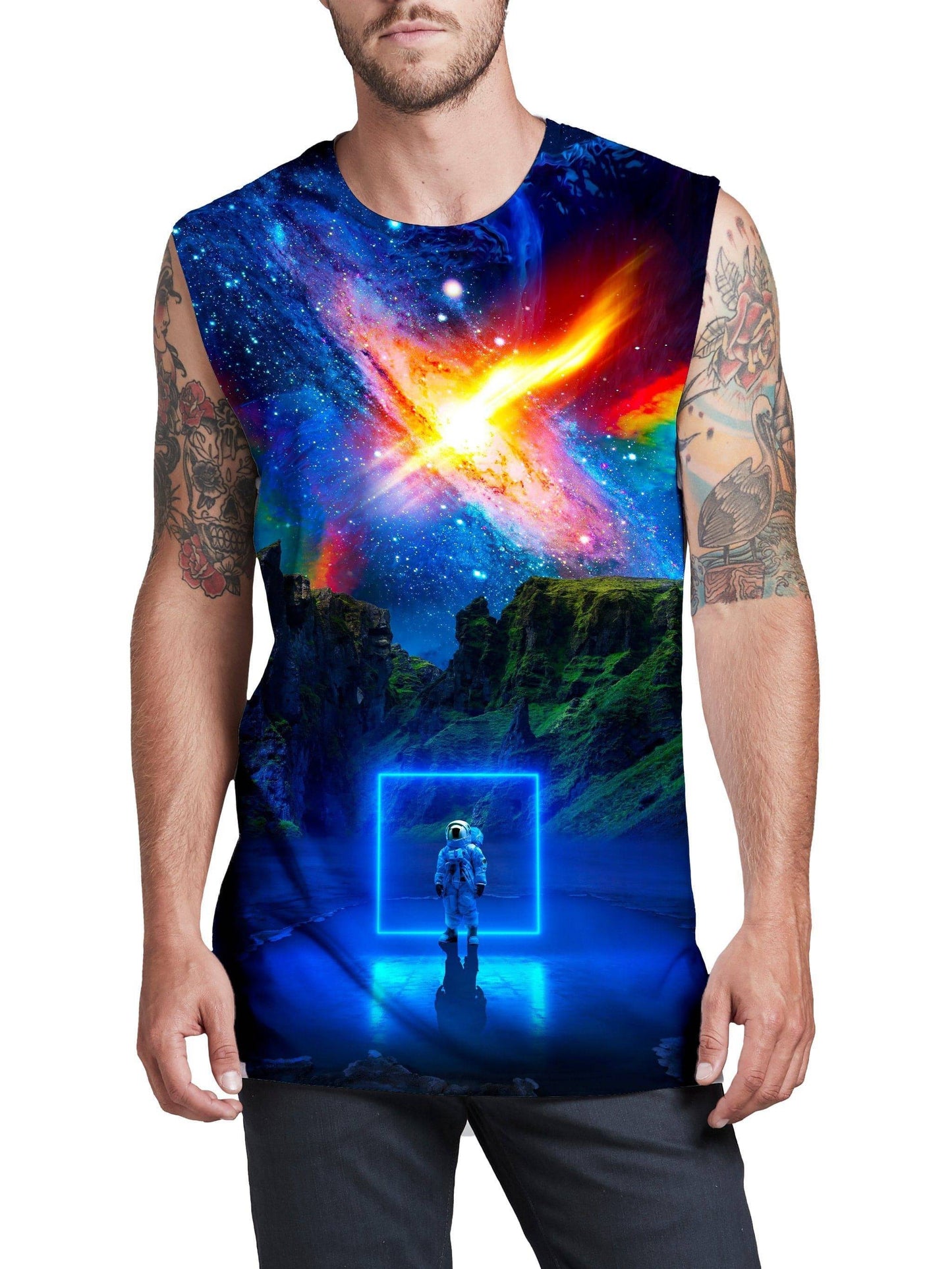 Cosmic Toybox Men's Muscle Tank, Think Lumi, | iEDM