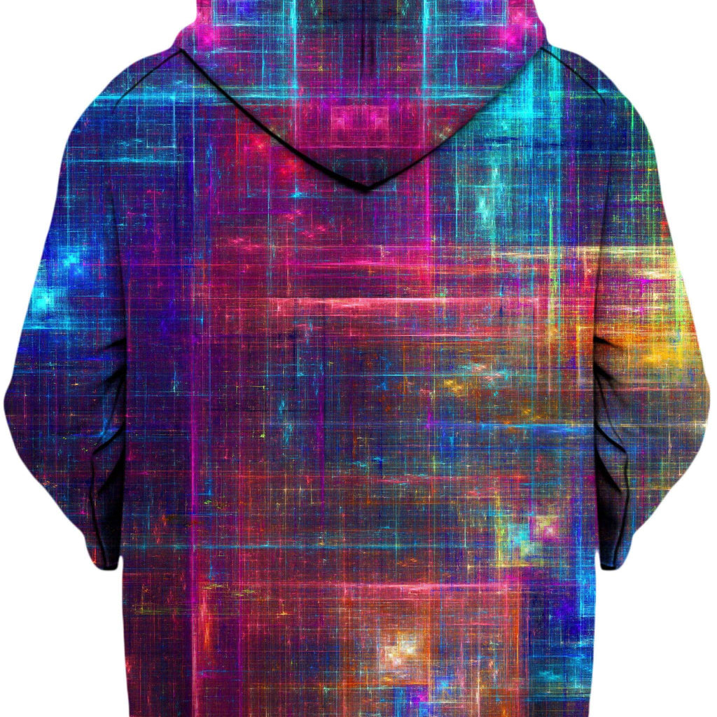 Psychedelic Matrix Rainbow Unisex Zip-Up Hoodie, Yantrart Design, | iEDM