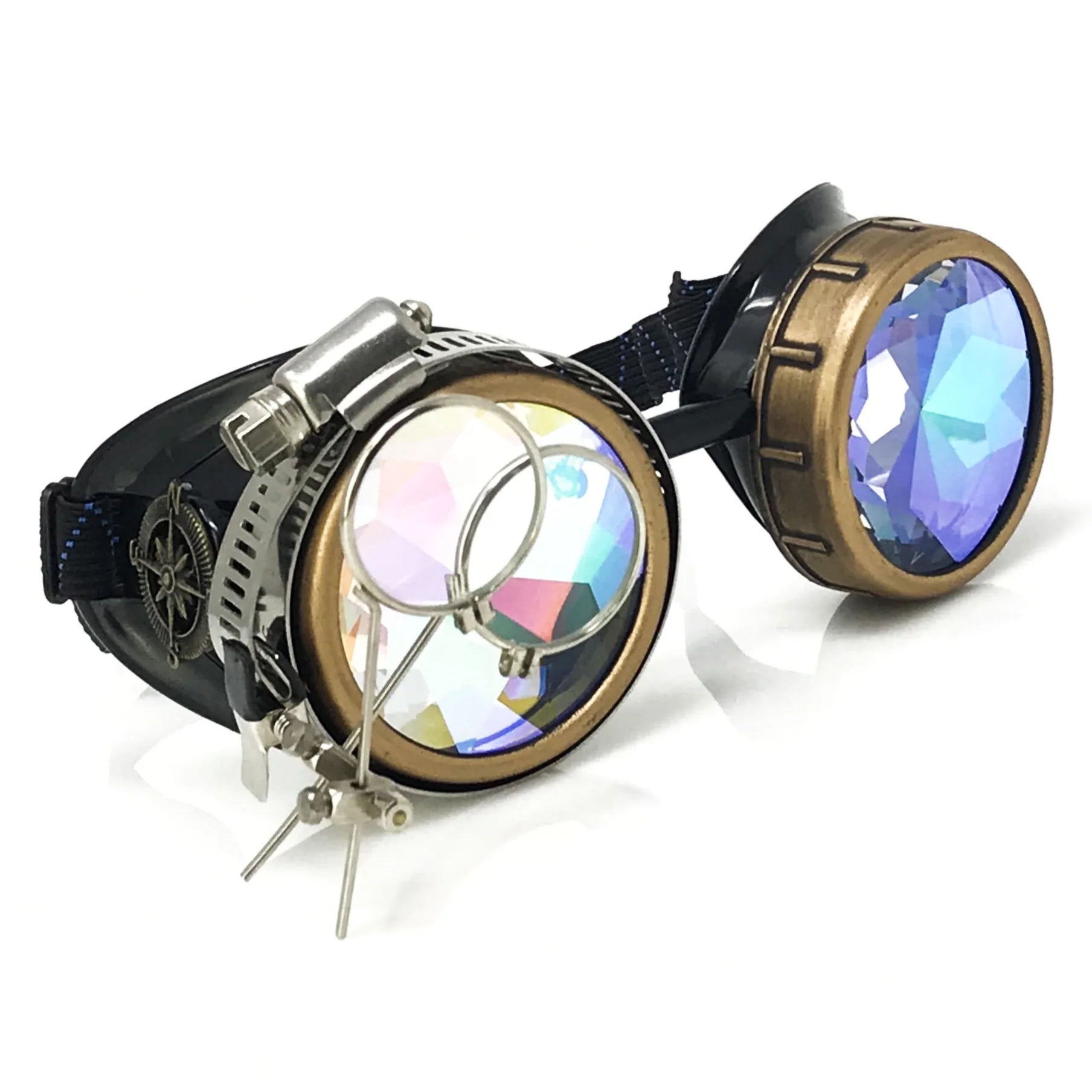 Steampunk Goggles With Magnifying Loupes Kaleidoscope Lenses - iEDM