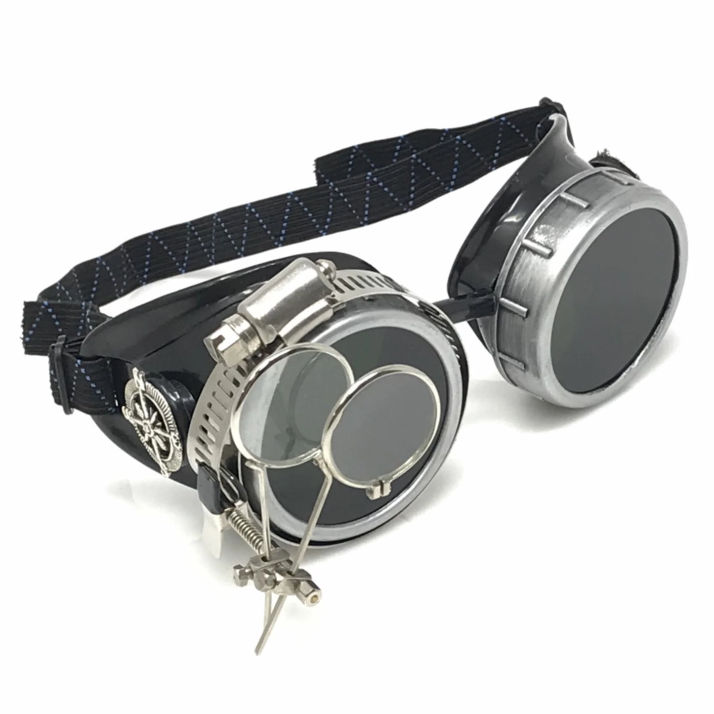 Diesel Goth Punk Vespa Goggles With Magnifying Eye Loupes Black Lenses - iEDM