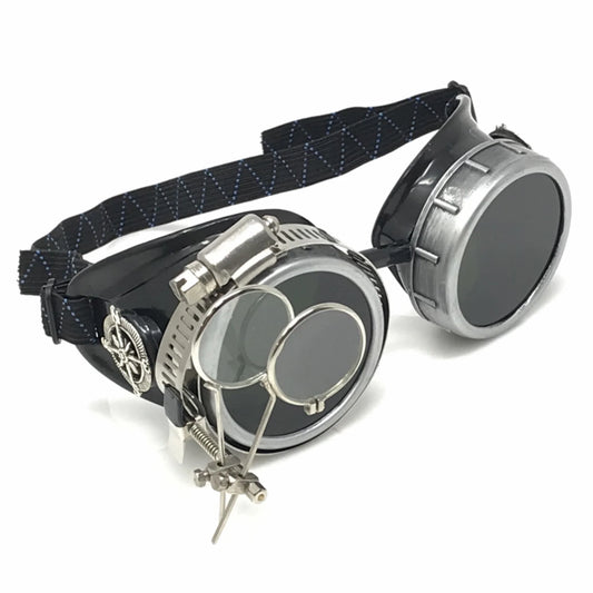 Diesel Goth Punk Vespa Goggles With Magnifying Eye Loupes Black Lenses - iEDM