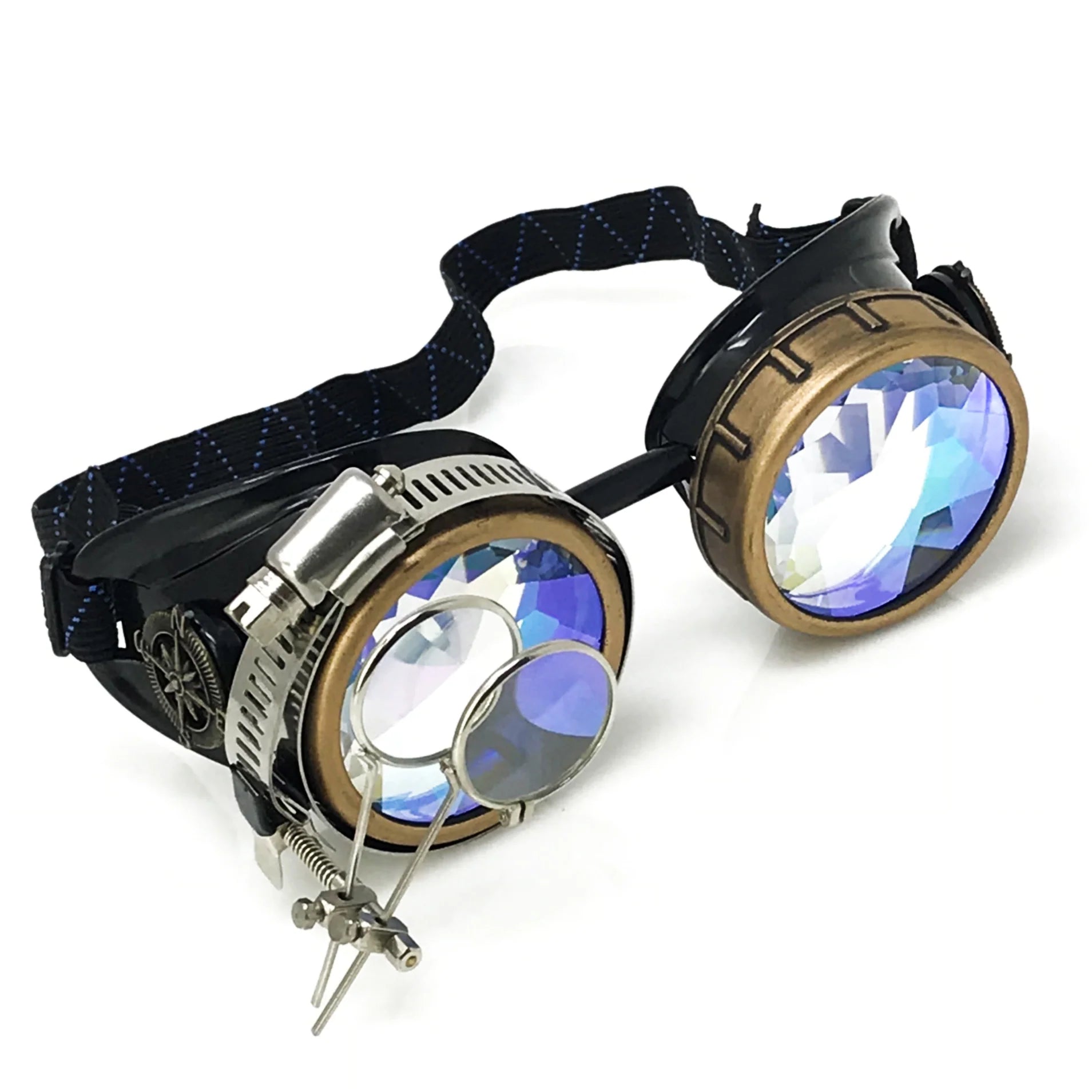 Steampunk Goggles With Magnifying Loupes Kaleidoscope Lenses - iEDM