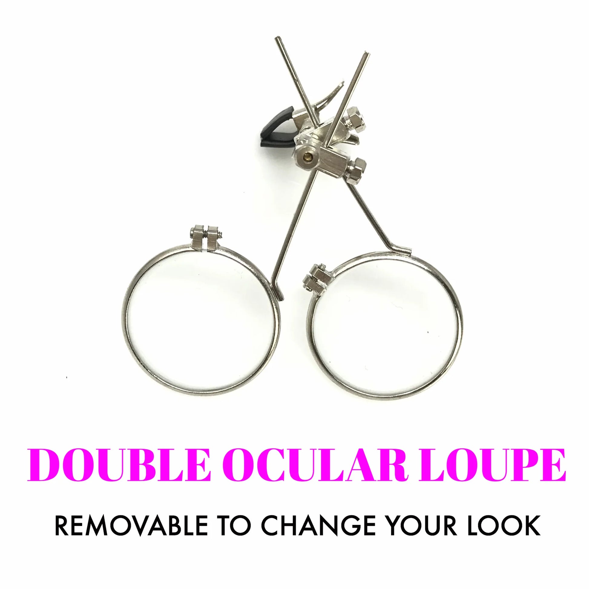 Steampunk Goggles With Magnifying Loupes UV Glow Neon Pink Spiral Diff