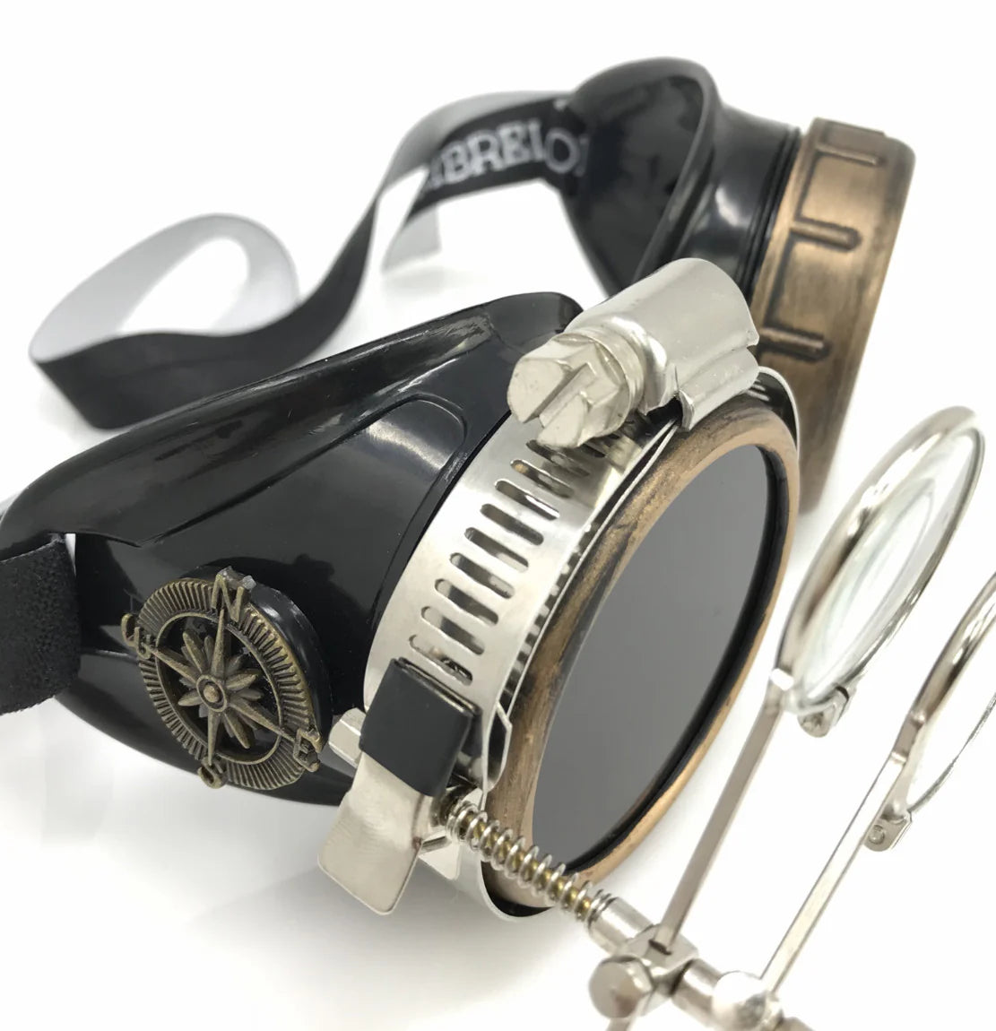 Steampunk Goggles With Magnifying Loupes Purple Lenses - iEDM