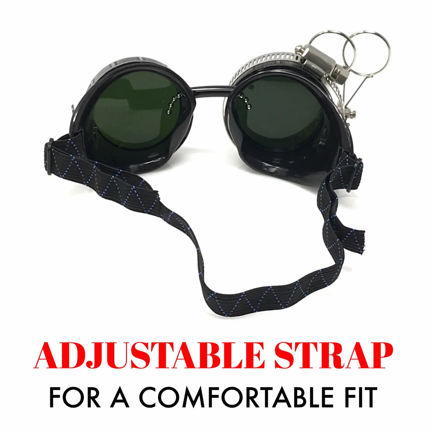 Diesel Goth Punk Vespa Goggles With Magnifying Eye Loupes Black Lenses - iEDM
