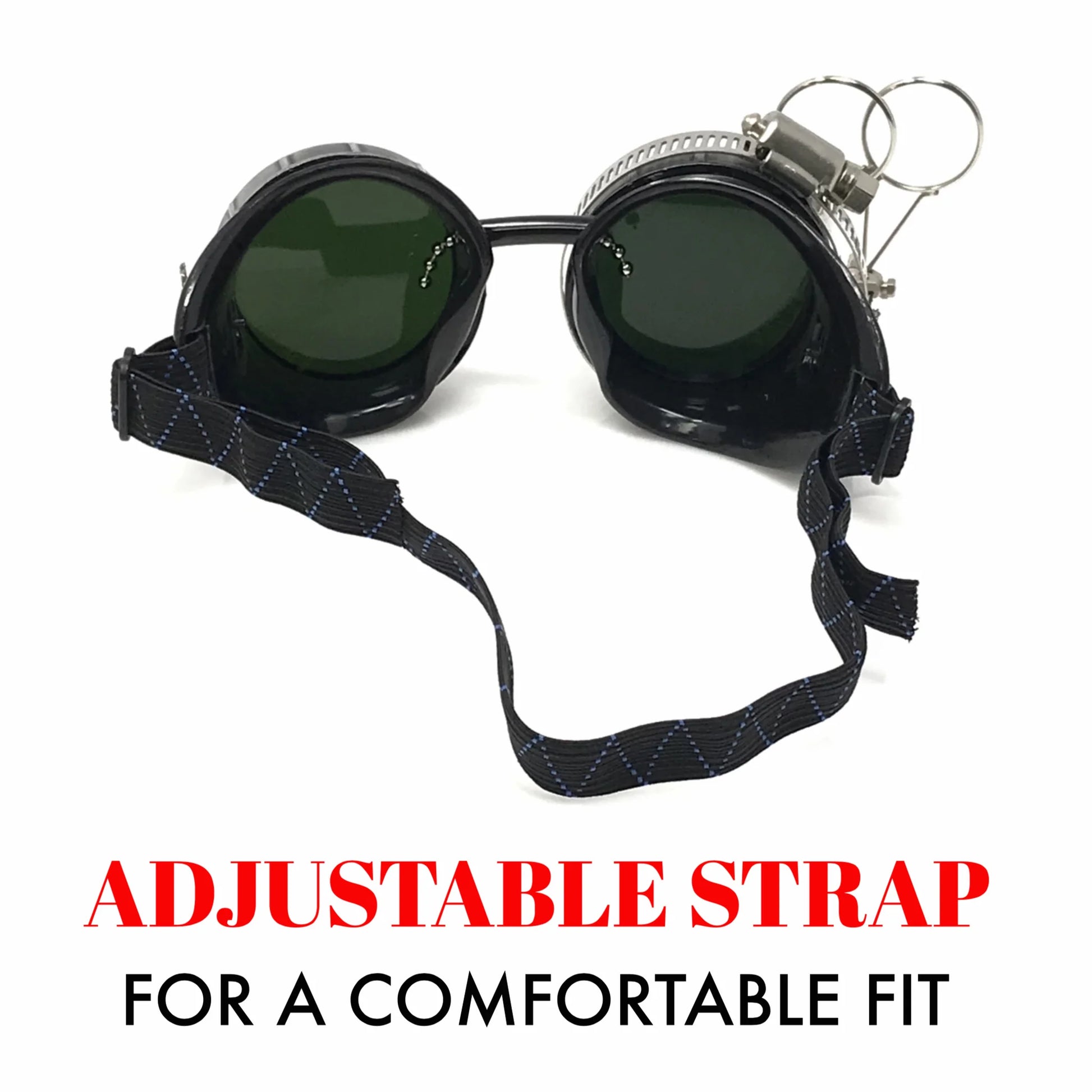 Diesel Goth Punk Vespa Goggles With Magnifying Eye Loupes Black Lenses - iEDM