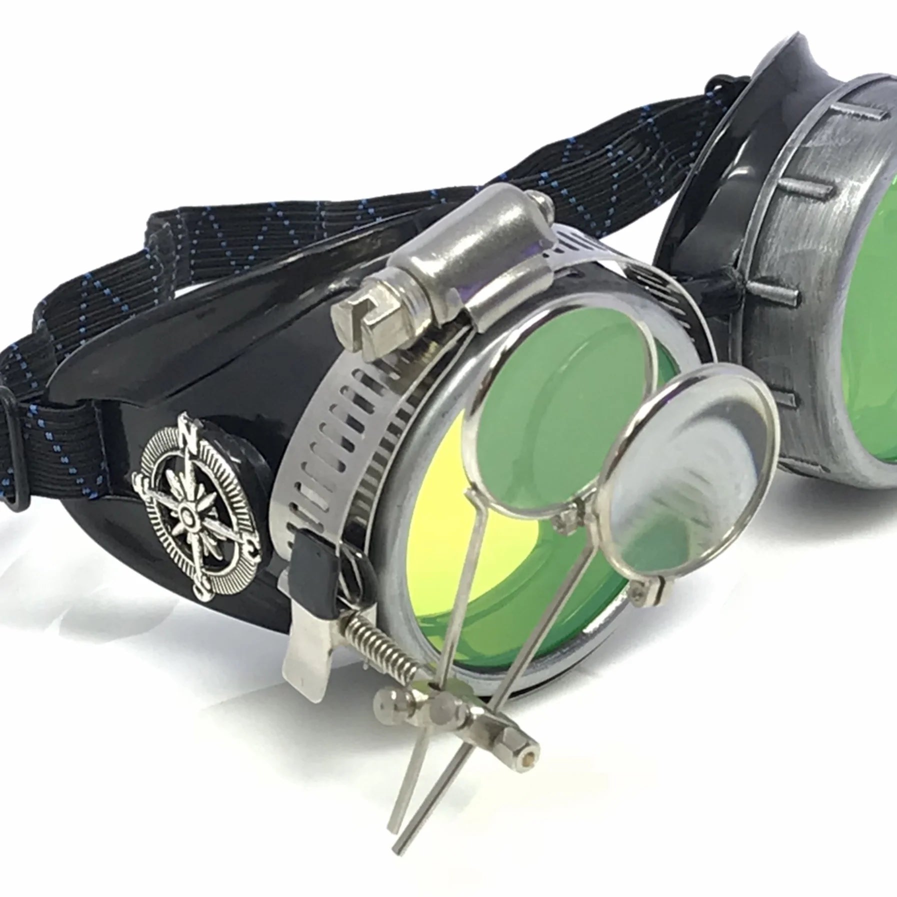 Steampunk Metallic Goggles With Magnifying Eye Loupes Pastel Goth Punk - iEDM