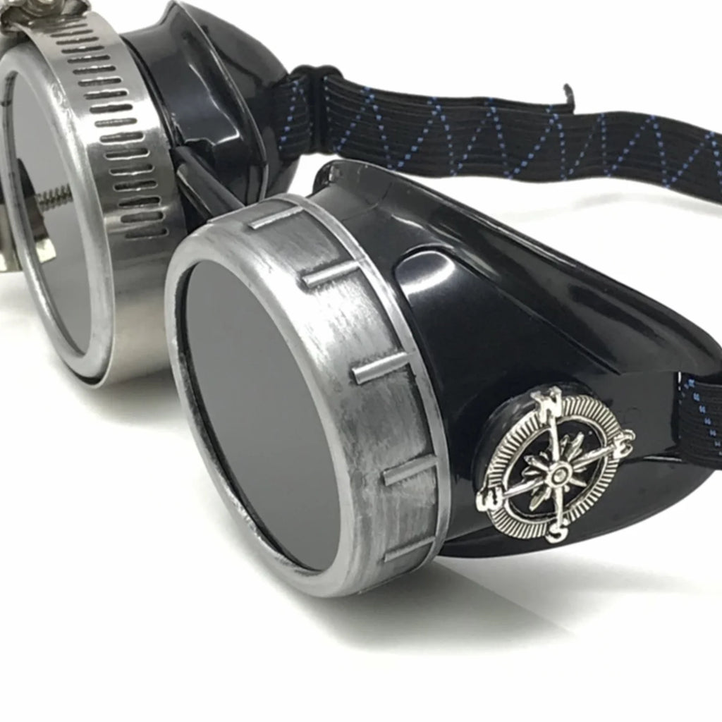 Diesel Goth Punk Vespa Goggles With Magnifying Eye Loupes Black Lenses - iEDM
