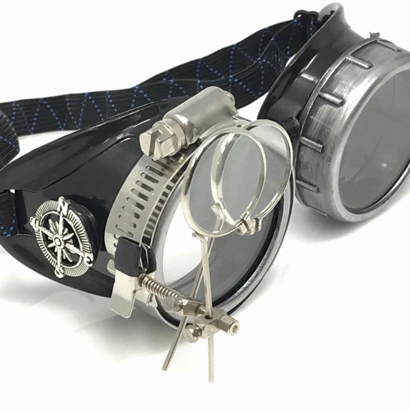 Motorcycle Goggles With Magnifying Eye Loupes Clear Lenses - iEDM