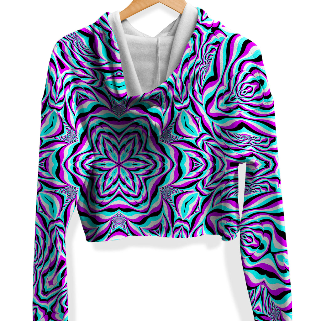 Aquarius Fleece Crop Hoodie, Art Design Works, | iEDM