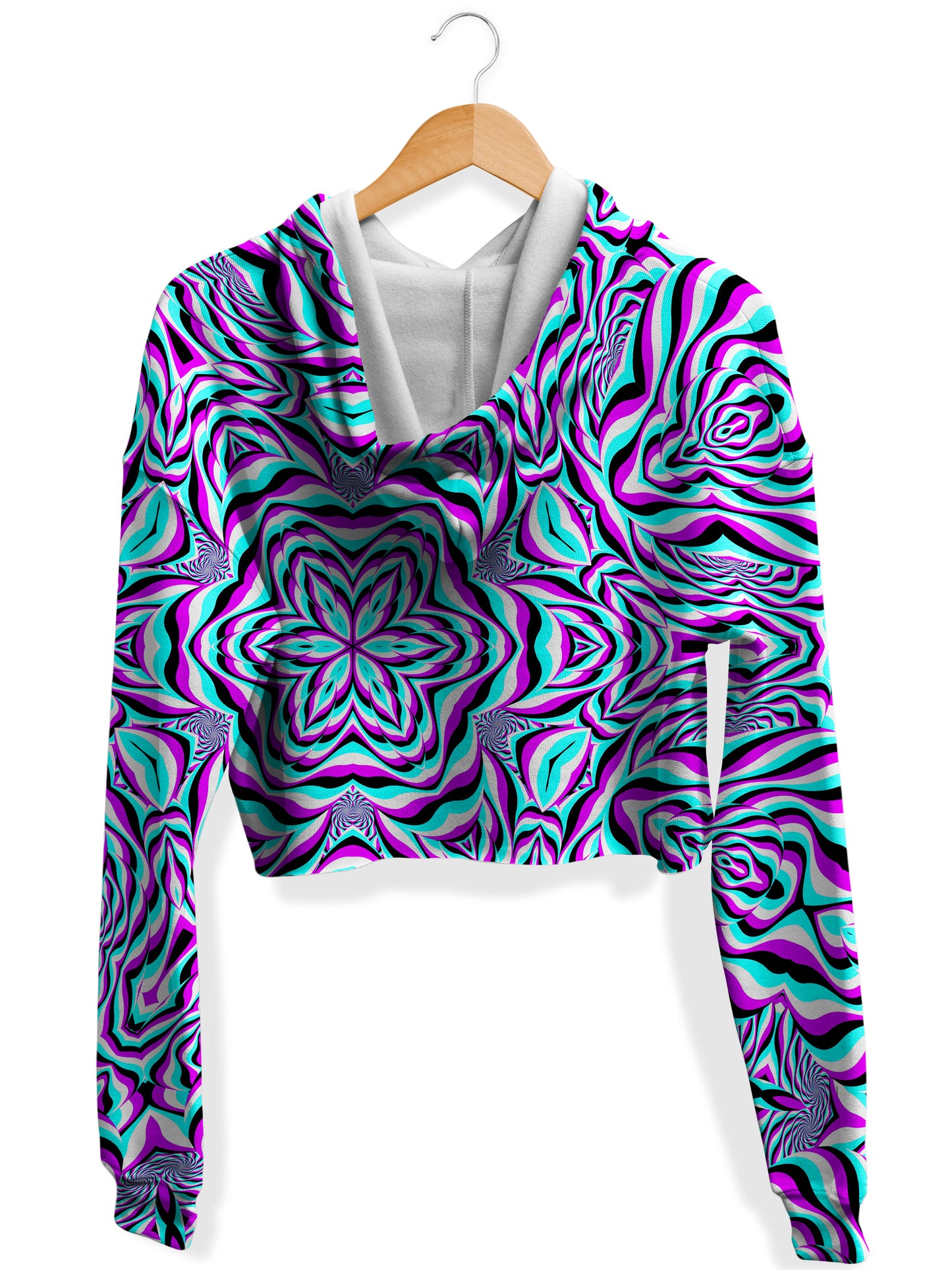 Aquarius Fleece Crop Hoodie, Art Design Works, | iEDM