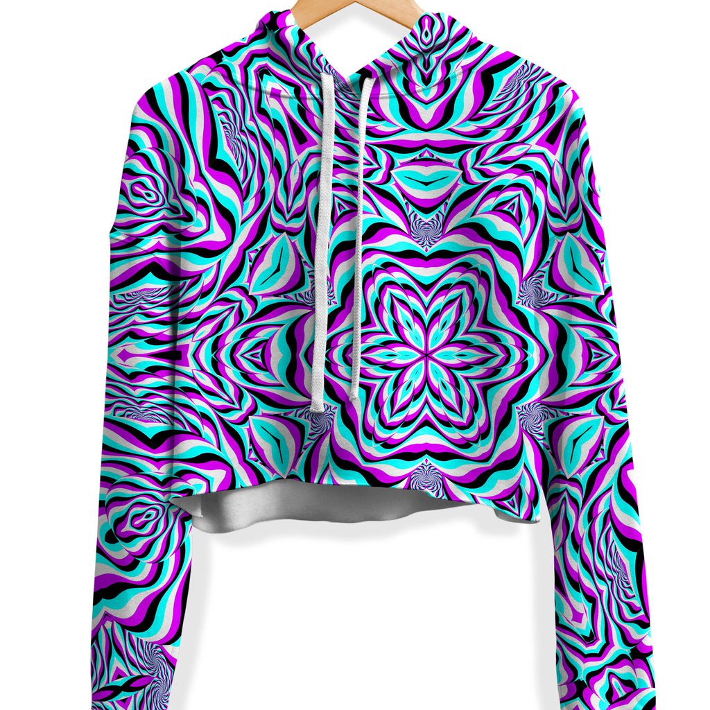 Aquarius Fleece Crop Hoodie, Art Design Works, | iEDM