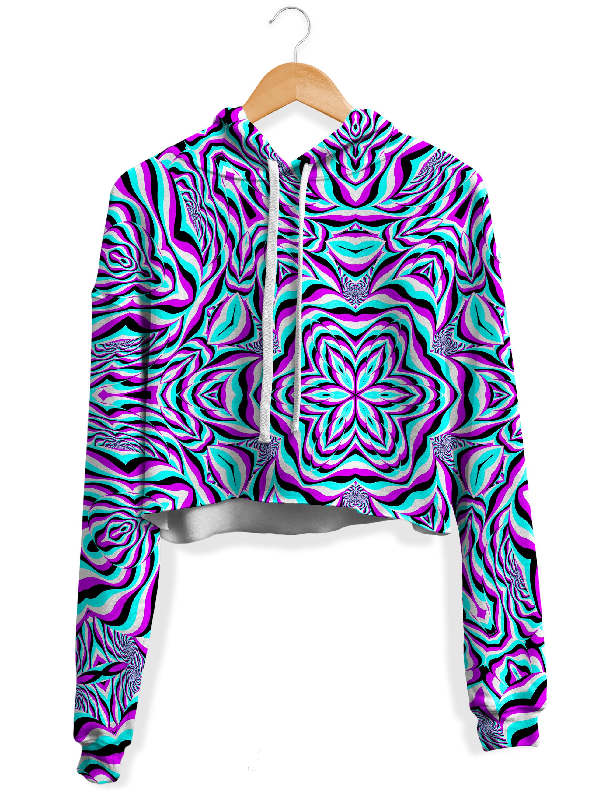 Aquarius Fleece Crop Hoodie, Art Design Works, | iEDM