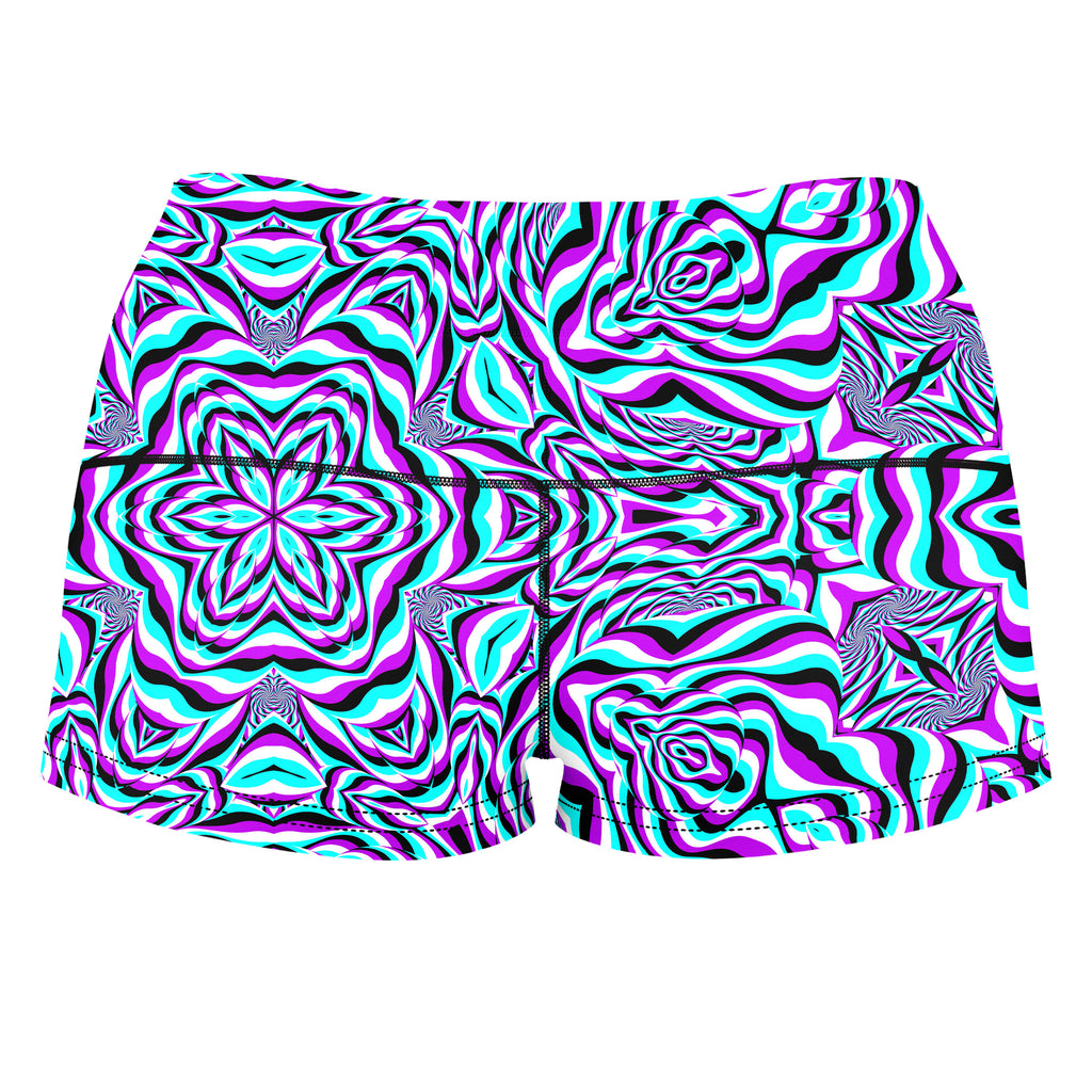 Aquarius High-Waisted Women's Shorts, Art Design Works, | iEDM