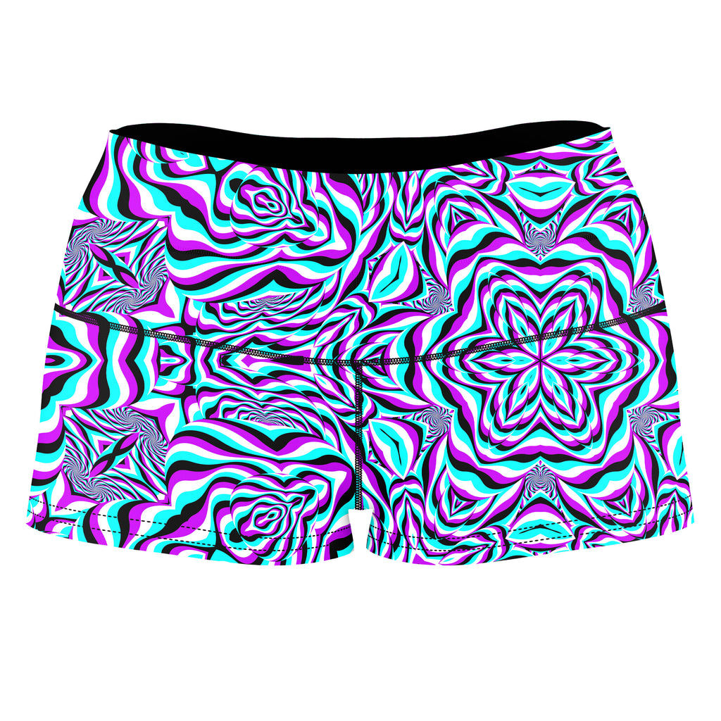 Aquarius High-Waisted Women's Shorts, Art Design Works, | iEDM