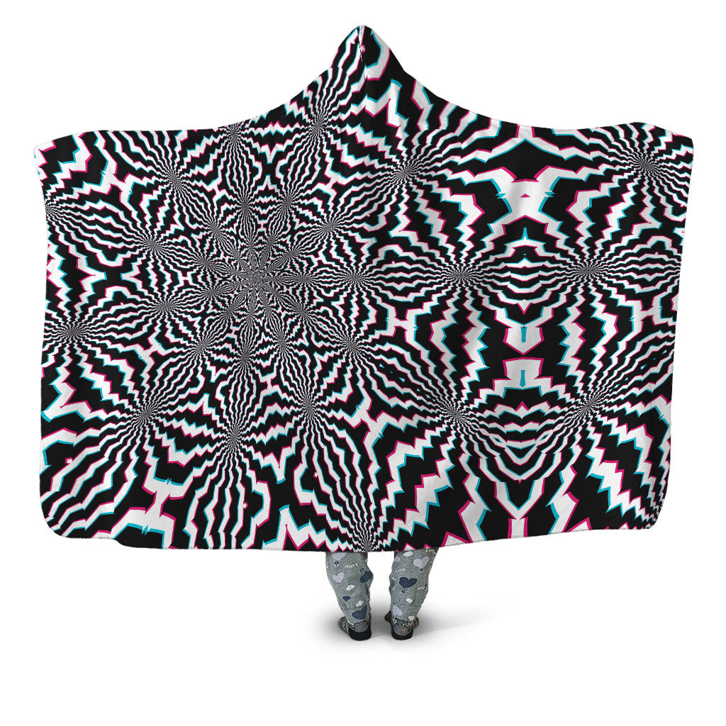 Fractal Ripples Hooded Blanket, Art Design Works, | iEDM