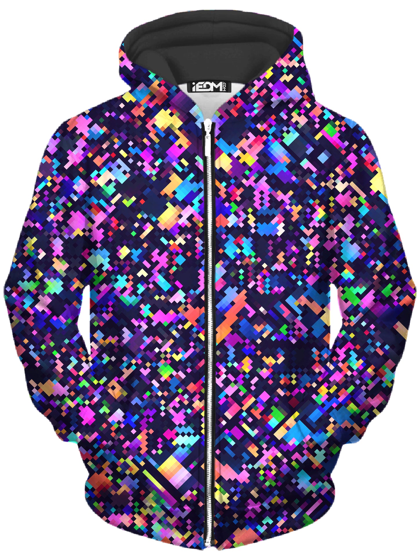 8-Bit Confetti Unisex Zip-Up Hoodie, Art Design Works, | iEDM