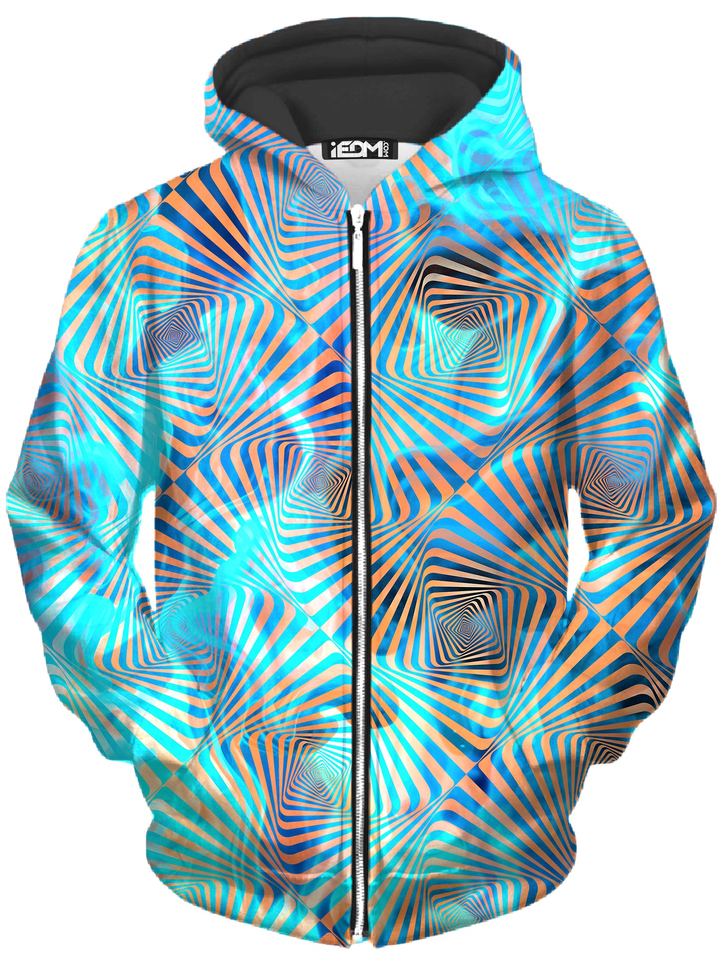 Aqua Plasma Unisex Zip-Up Hoodie, Art Design Works, | iEDM